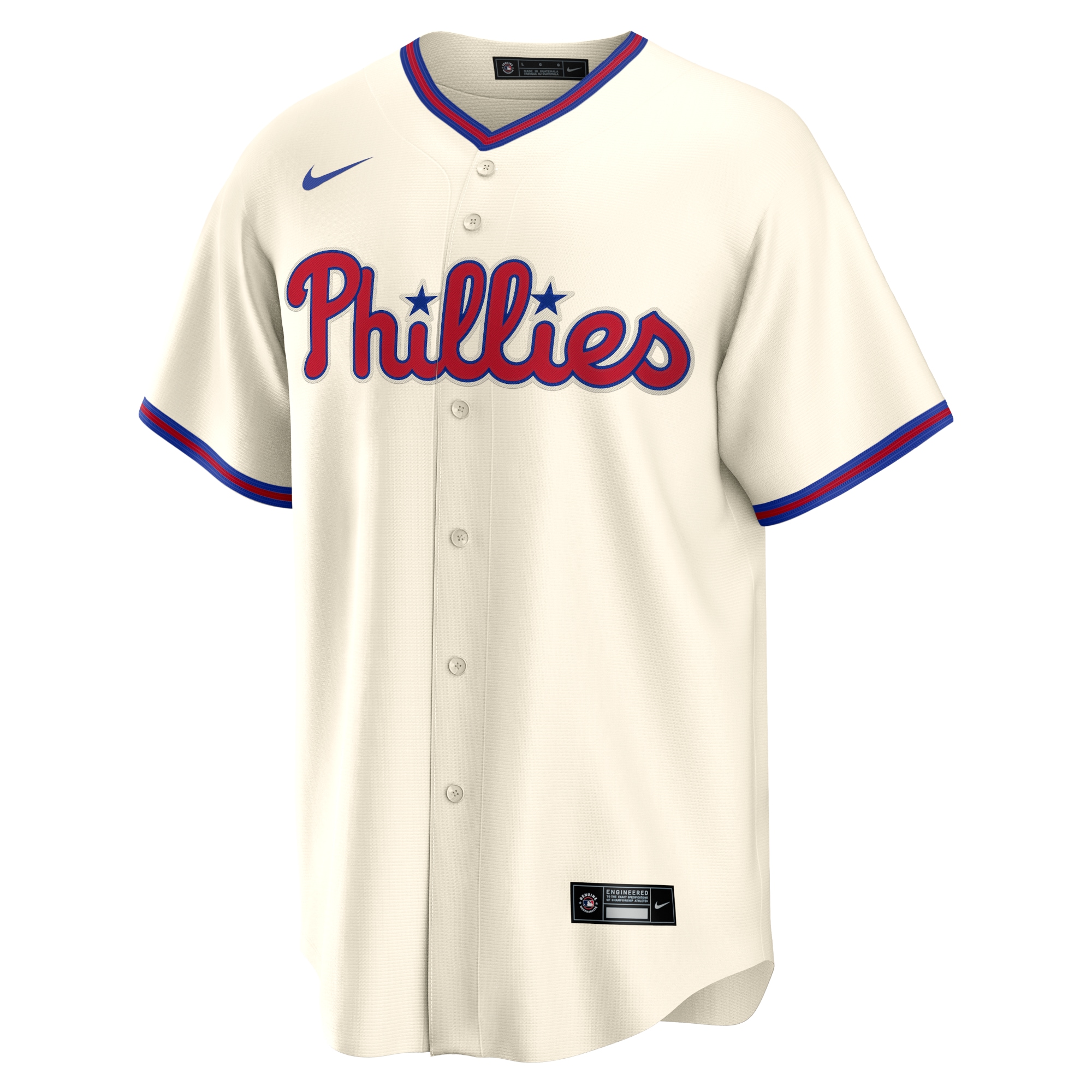 Alternative view of Men's Philadelphia Phillies Bryce Harper Cream Alternate Player Name Baseball Jersey 