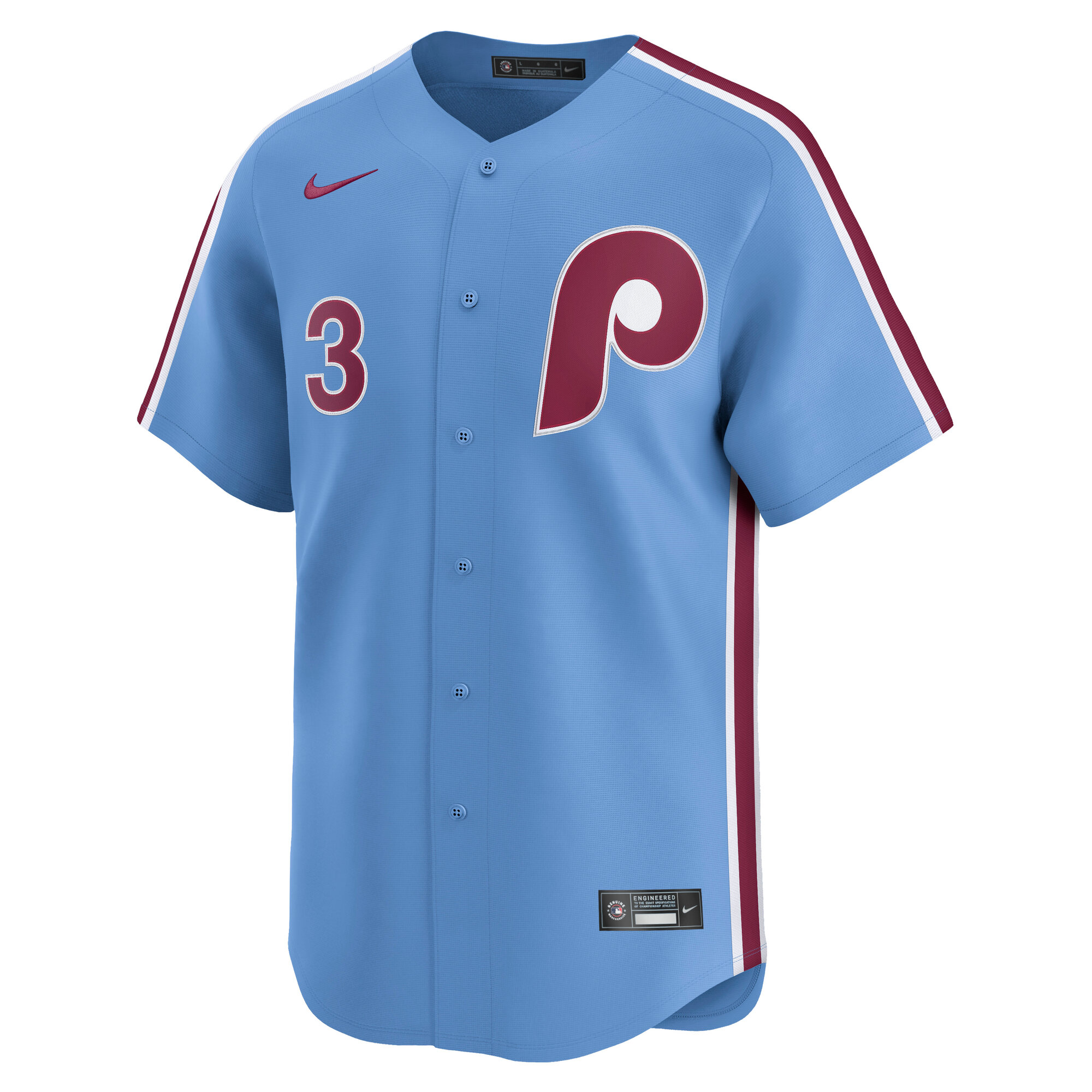 Alternative view of Men's Philadelphia Phillies Bryce Harper Light Blue Alternate Limited Player Baseball Jersey 