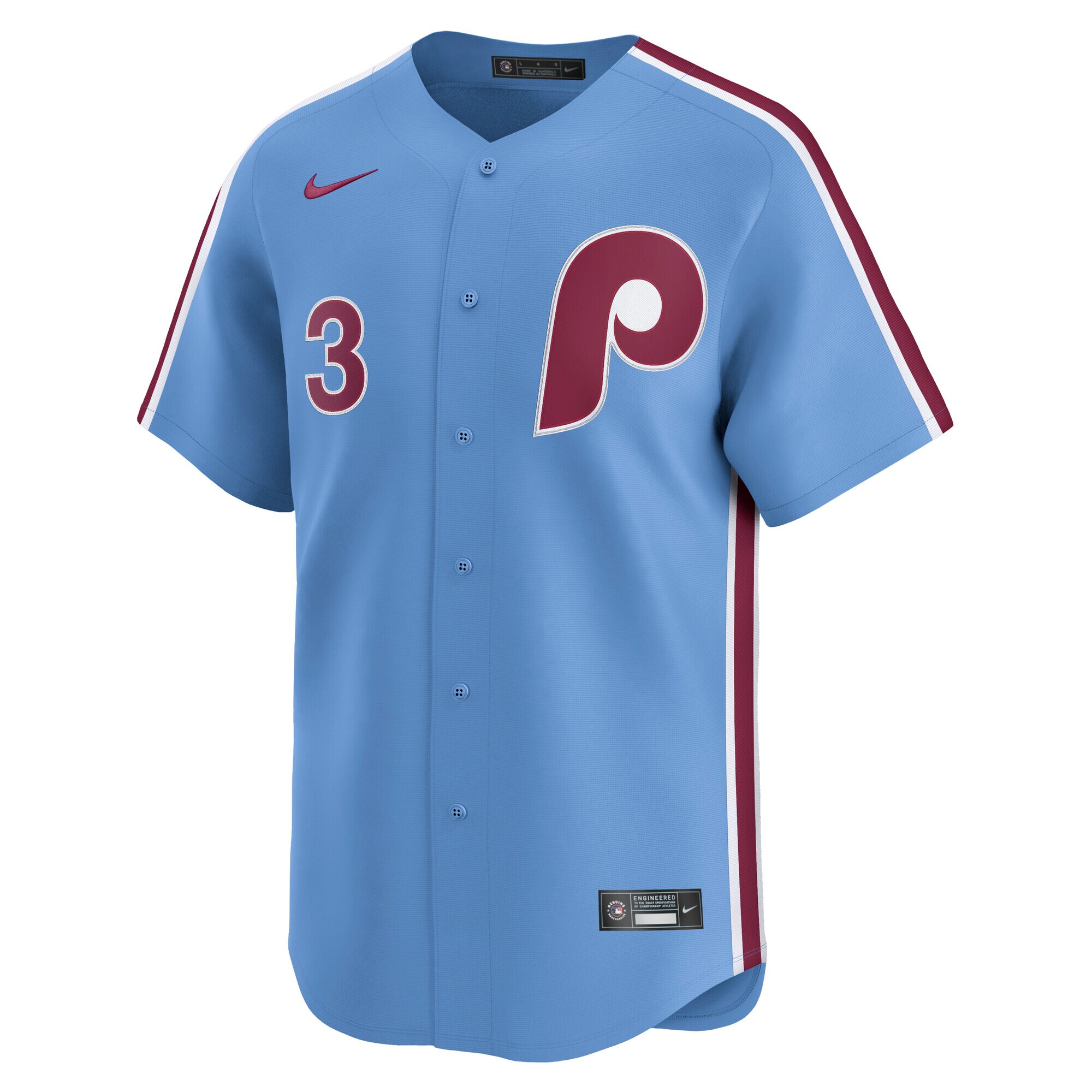 Alternative view of Men's Philadelphia Phillies Bryce Harper Light Blue Alternate Limited Player Baseball Jersey 