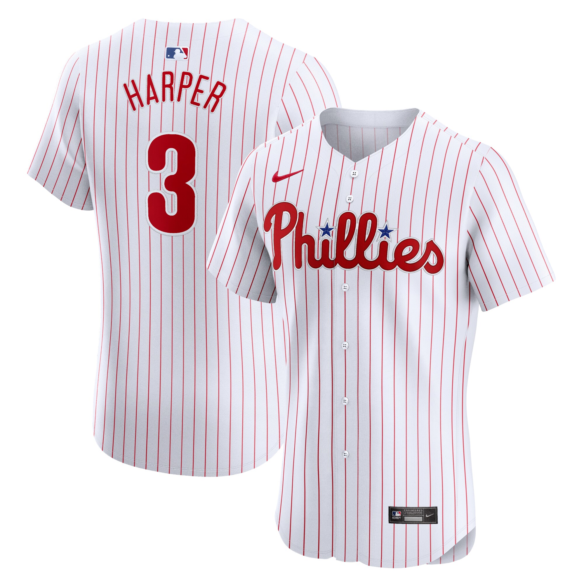 Men's Philadelphia Phillies Bryce Harper White Home Elite Baseball Jersey 