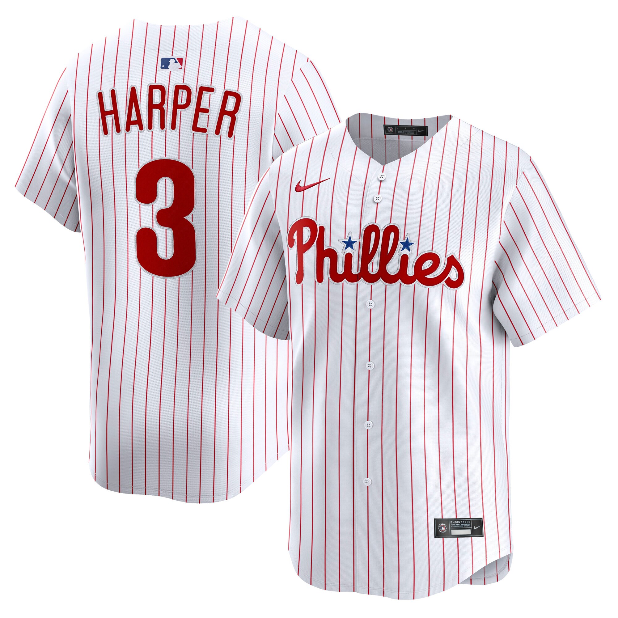 Men's Philadelphia Phillies Bryce Harper White Home Limited Player Baseball Jersey 