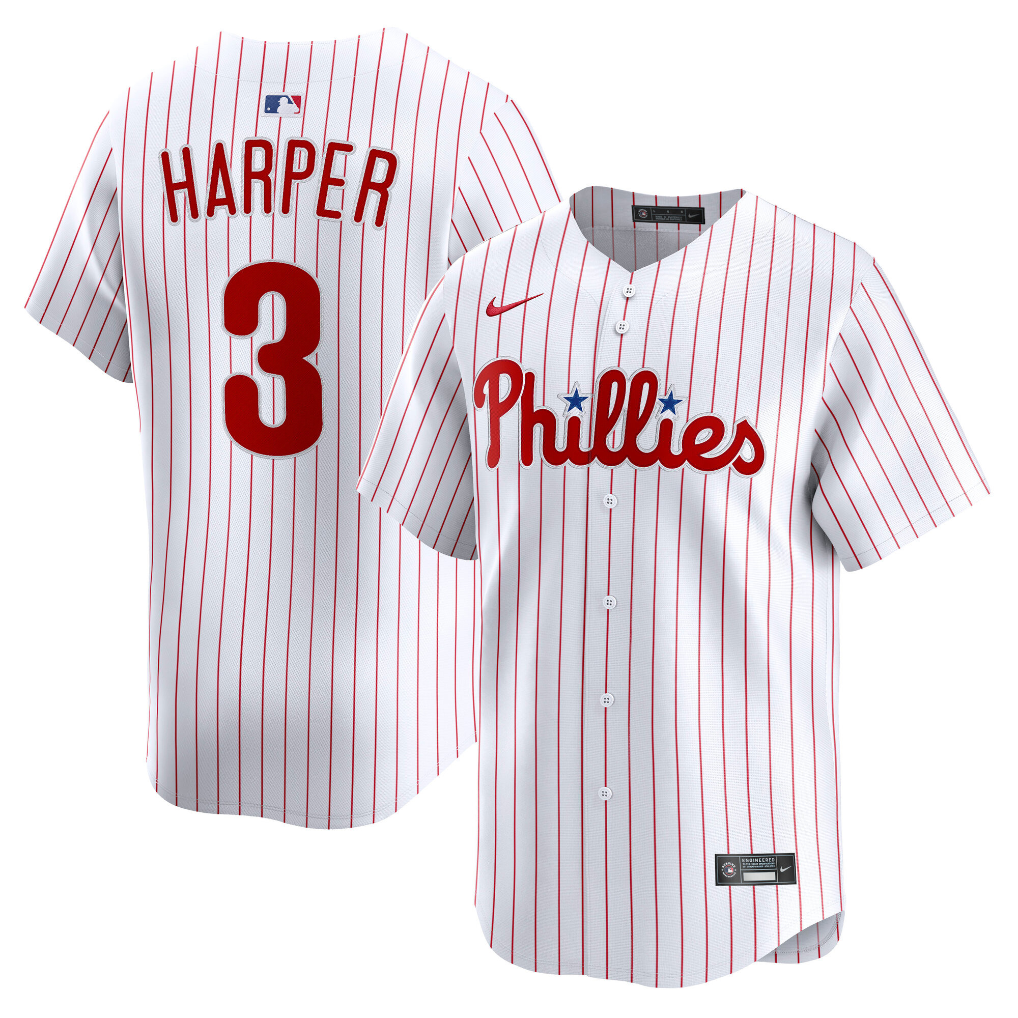 Men's Philadelphia Phillies Bryce Harper White Home Limited Player Baseball Jersey 