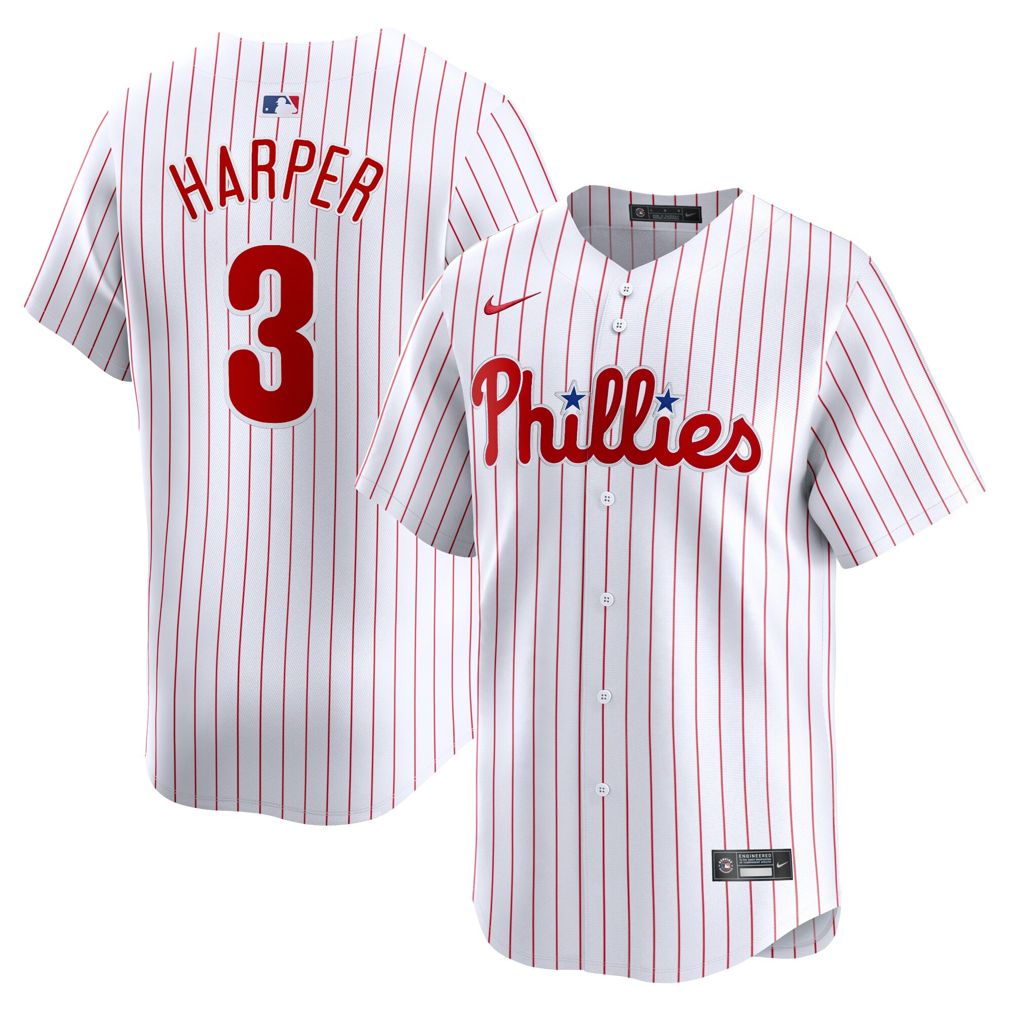 Men's Philadelphia Phillies Bryce Harper White Home Limited Player Baseball Jersey 