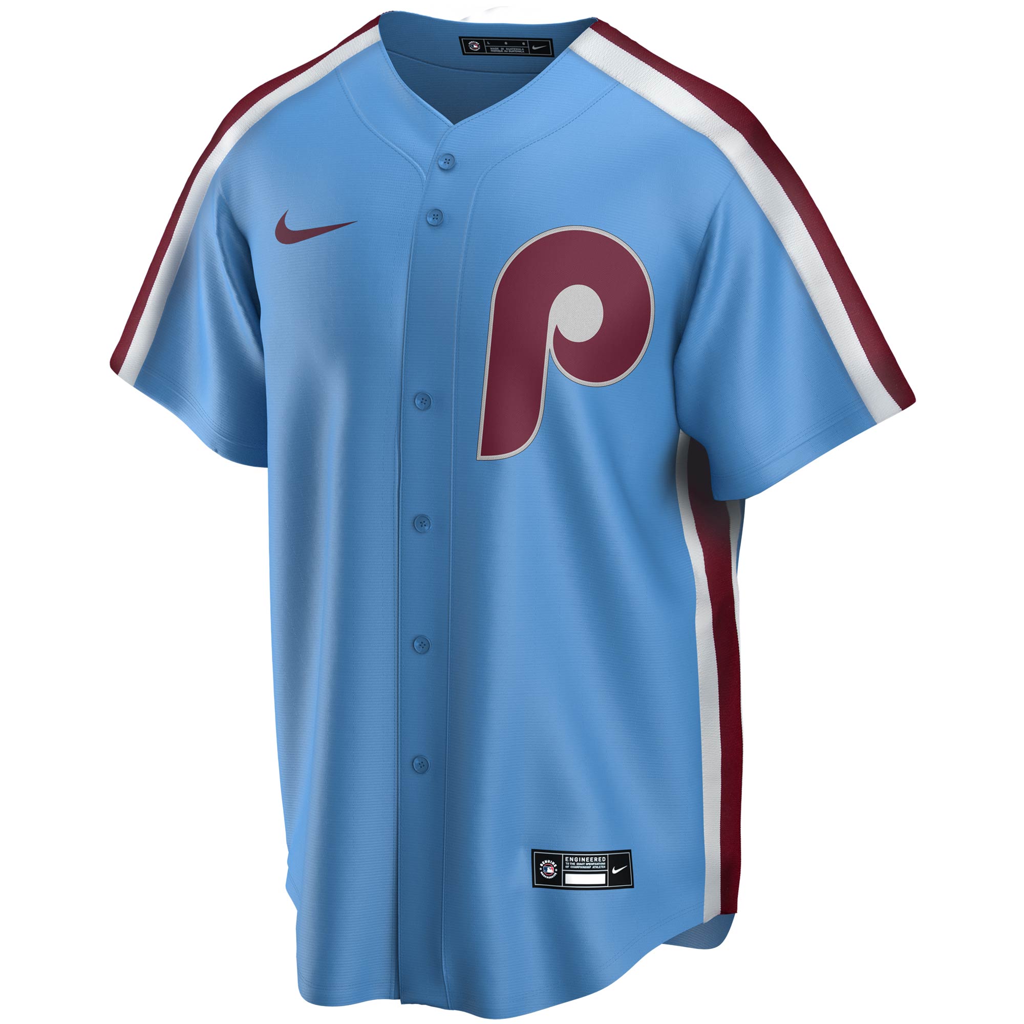 Alternative view of Men's Philadelphia Phillies Mike Schmidt Light Blue Road Cooperstown Collection Player Baseball Jersey 