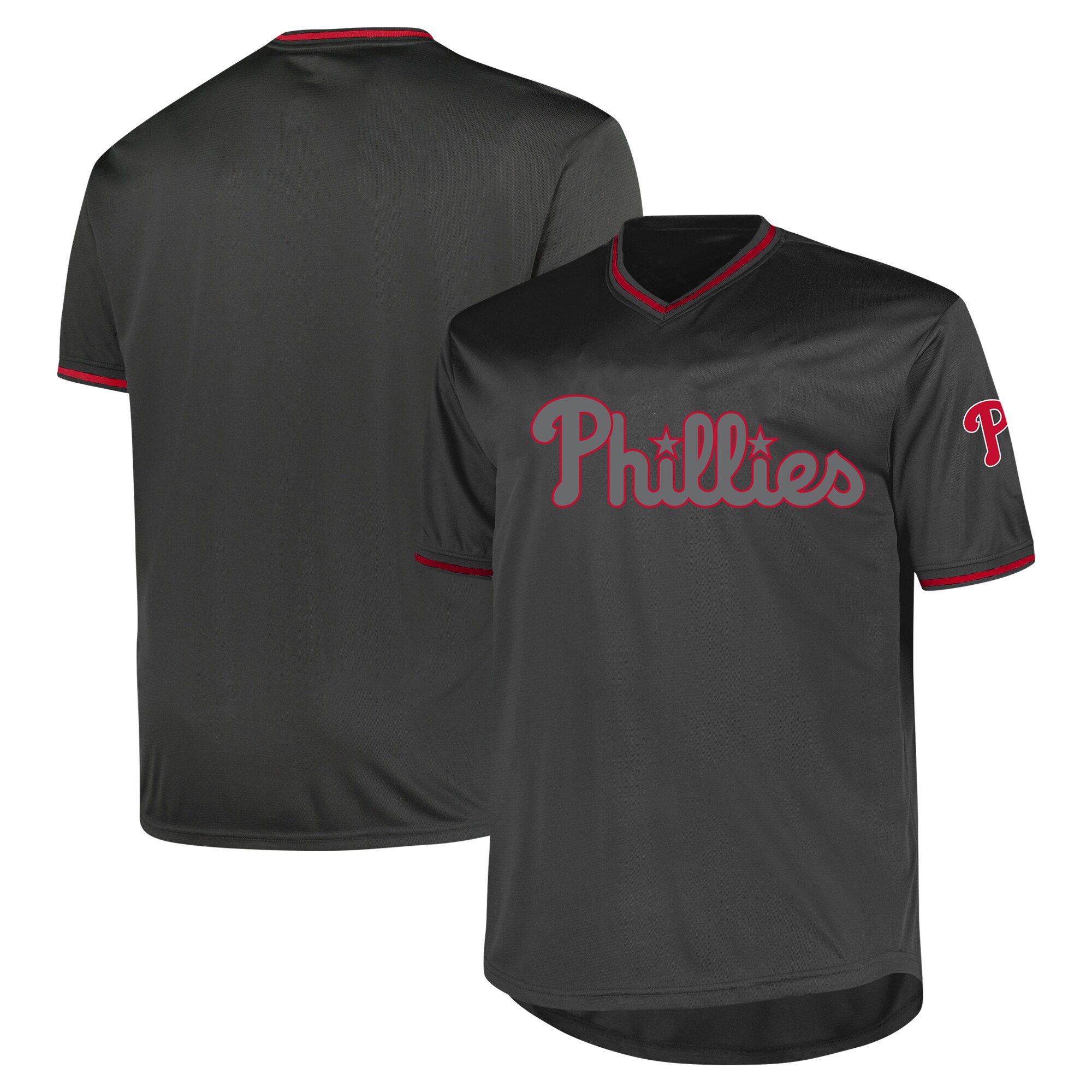 Men's Philadelphia Phillies Profile Charcoal Big & Tall Pop Fashion Baseball Jersey 