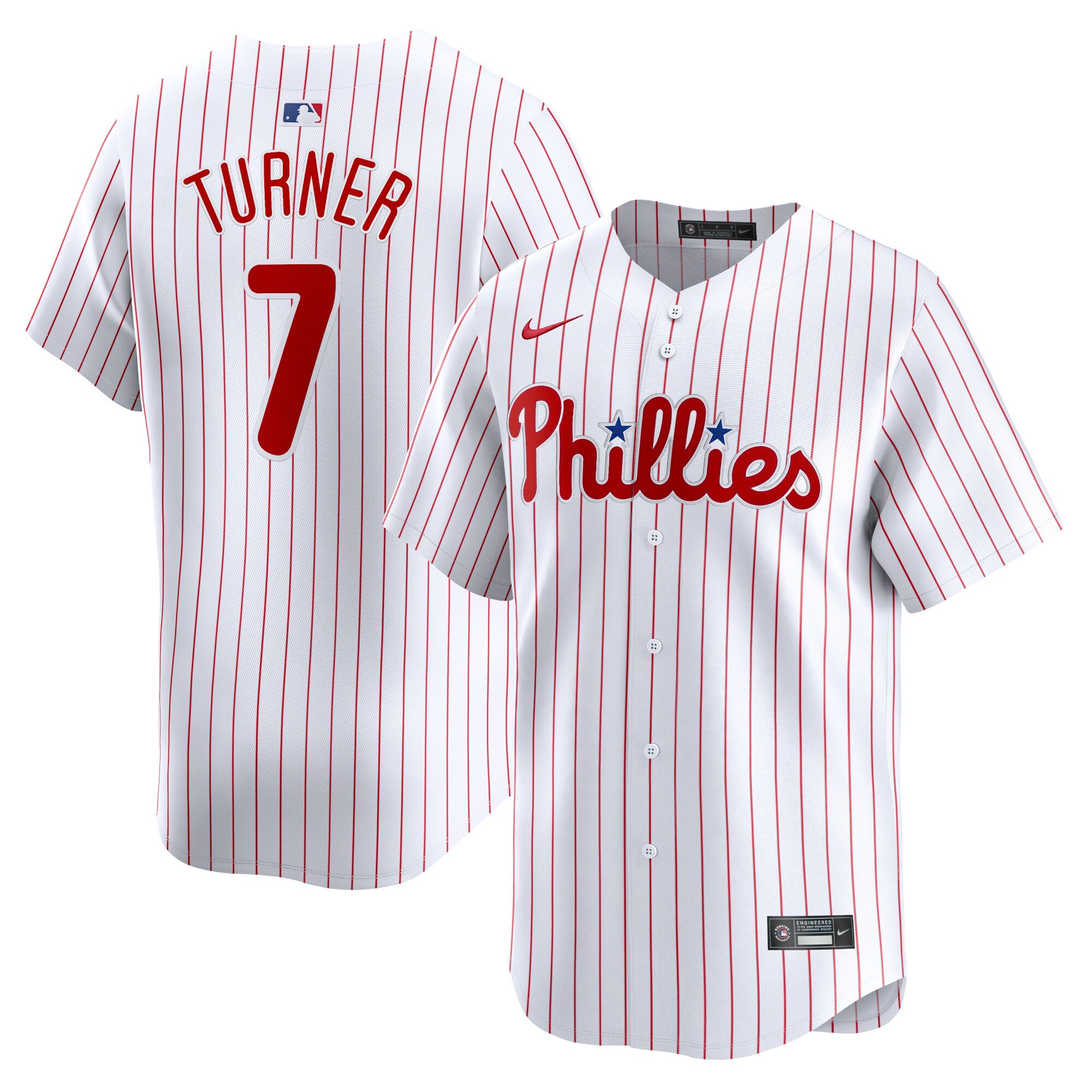 Men's Philadelphia Phillies Trea Turner White Home Limited Player Baseball Jersey 