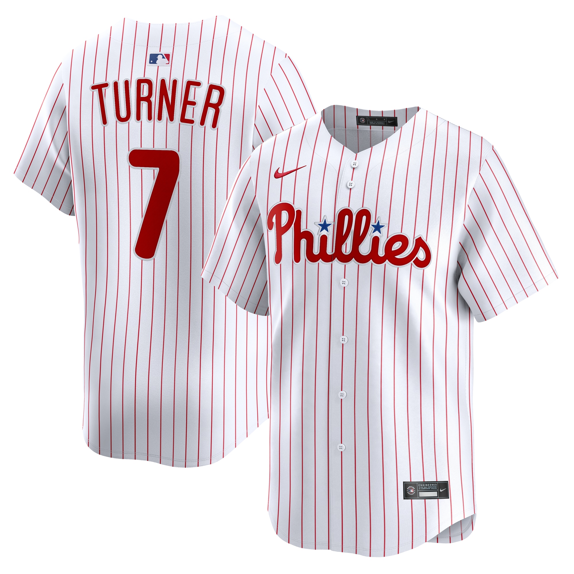 Men's Philadelphia Phillies Trea Turner White Home Limited Player Baseball Jersey 