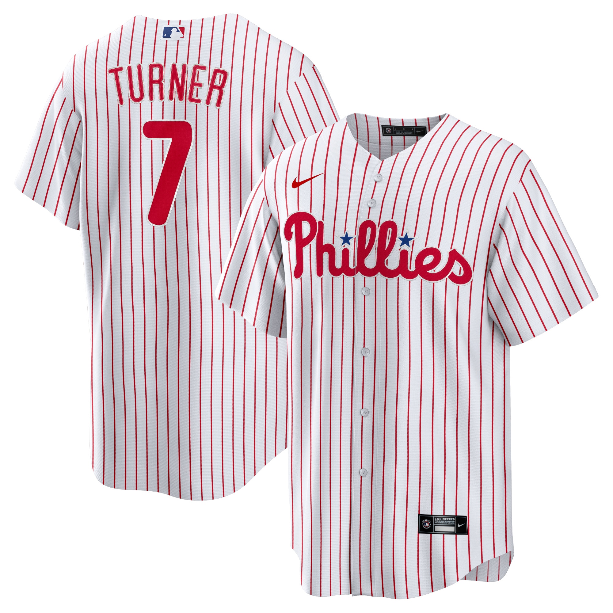 Men's Philadelphia Phillies Trea Turner White Home Player Baseball Jersey 