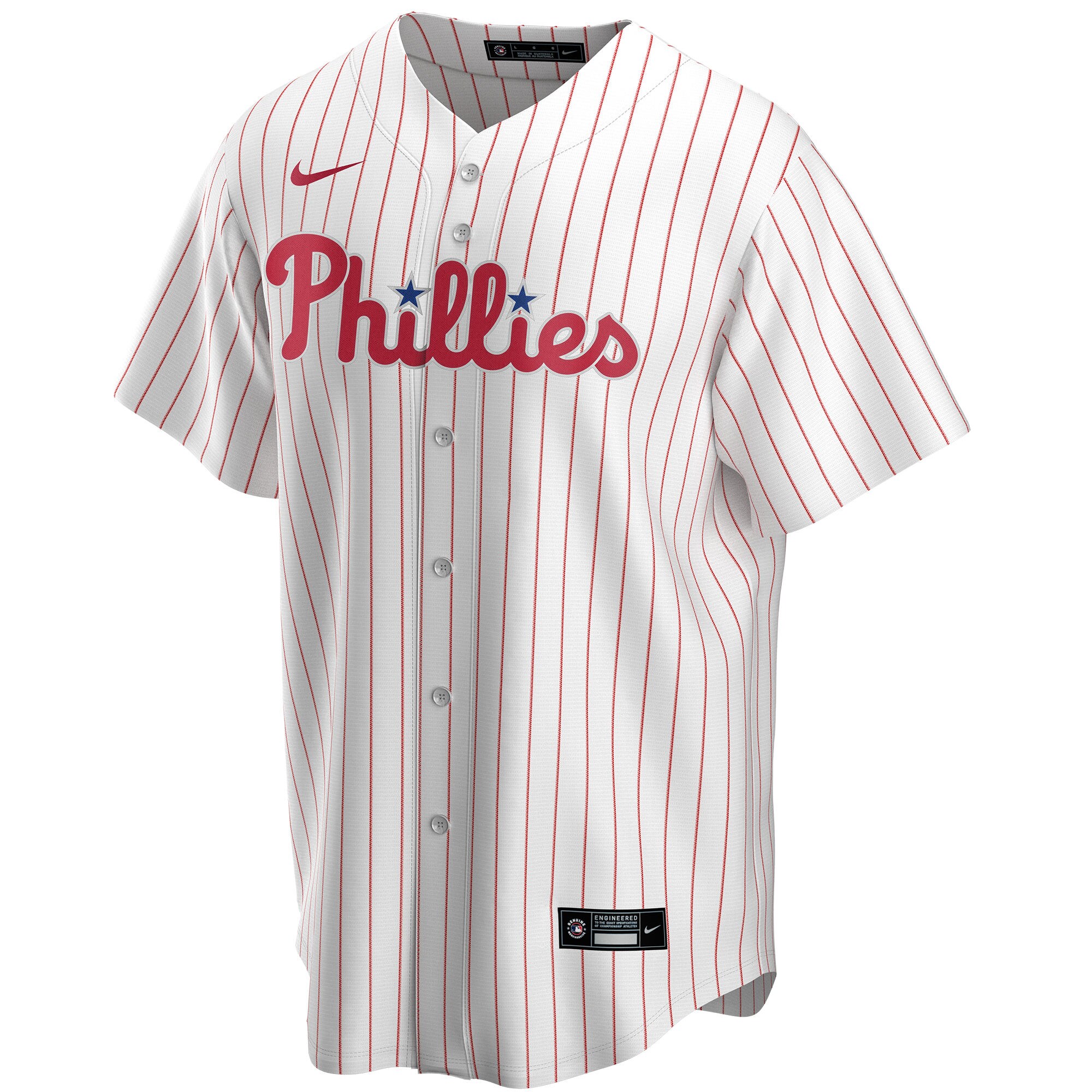 Alternative view of Men's Philadelphia Phillies White Home Custom Baseball Jersey 