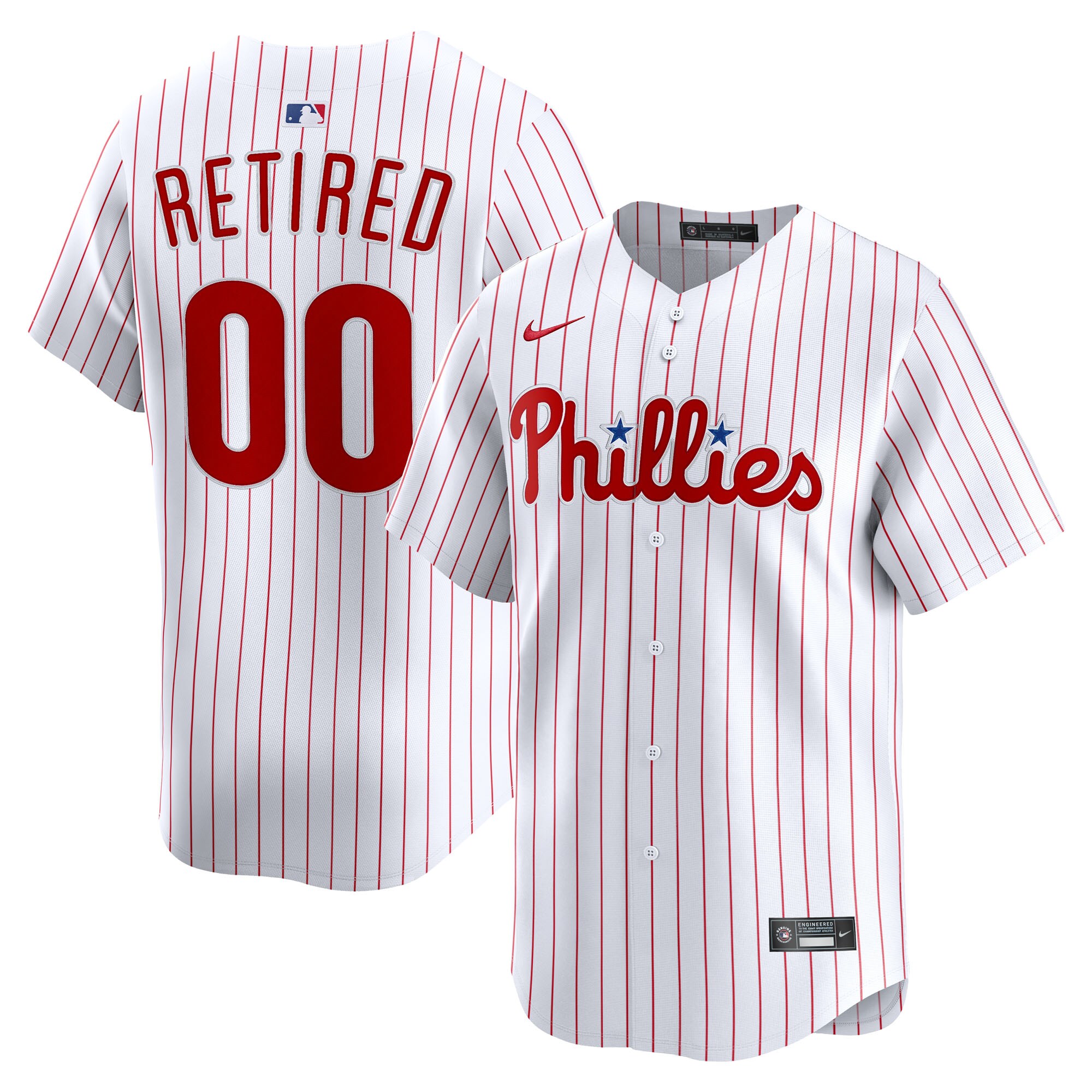 Men's Philadelphia Phillies White Home Limited Pick-A-Player Retired Roster Baseball Jersey 