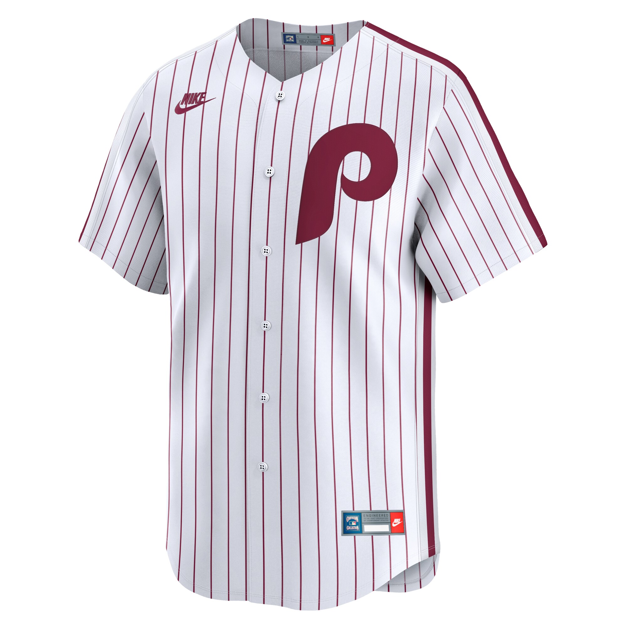 Alternative view of Men's Philadelphia Phillies White Throwback Cooperstown Collection Limited Baseball Jersey 