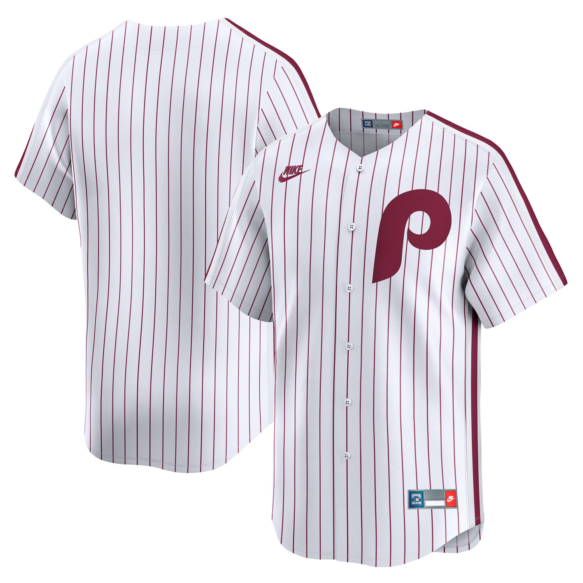 Men's Philadelphia Phillies White Throwback Cooperstown Collection Limited Baseball Jersey 