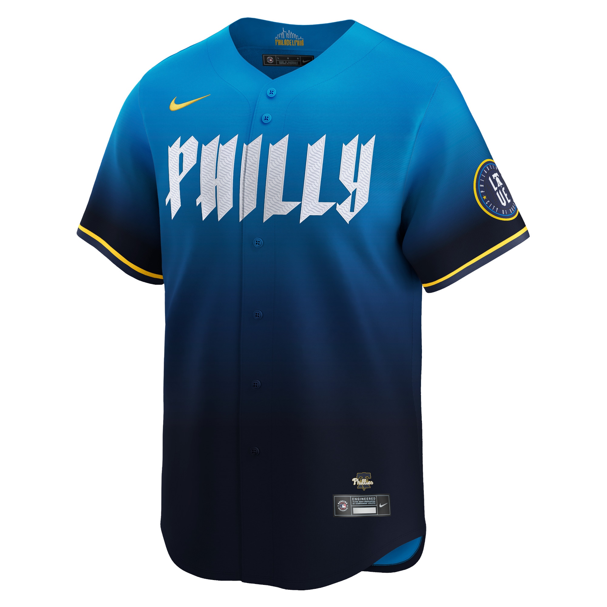 Alternative view of Men's Philadelphia Phillies Zack Wheeler Blue 2024 City Connect Limited Player Baseball Jersey 