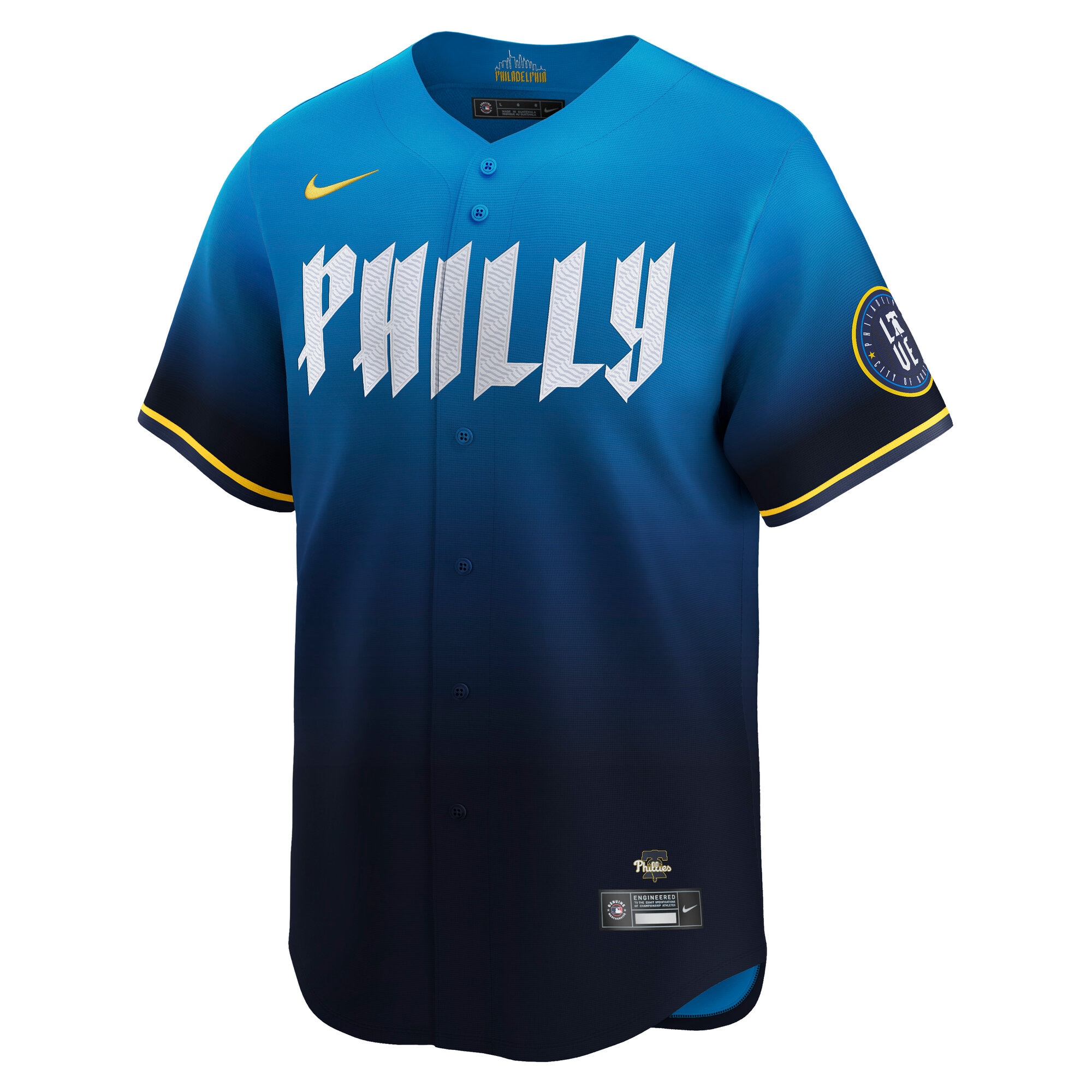 Alternative view of Men's Philadelphia Phillies Zack Wheeler Blue City Connect Limited Player Baseball Jersey 