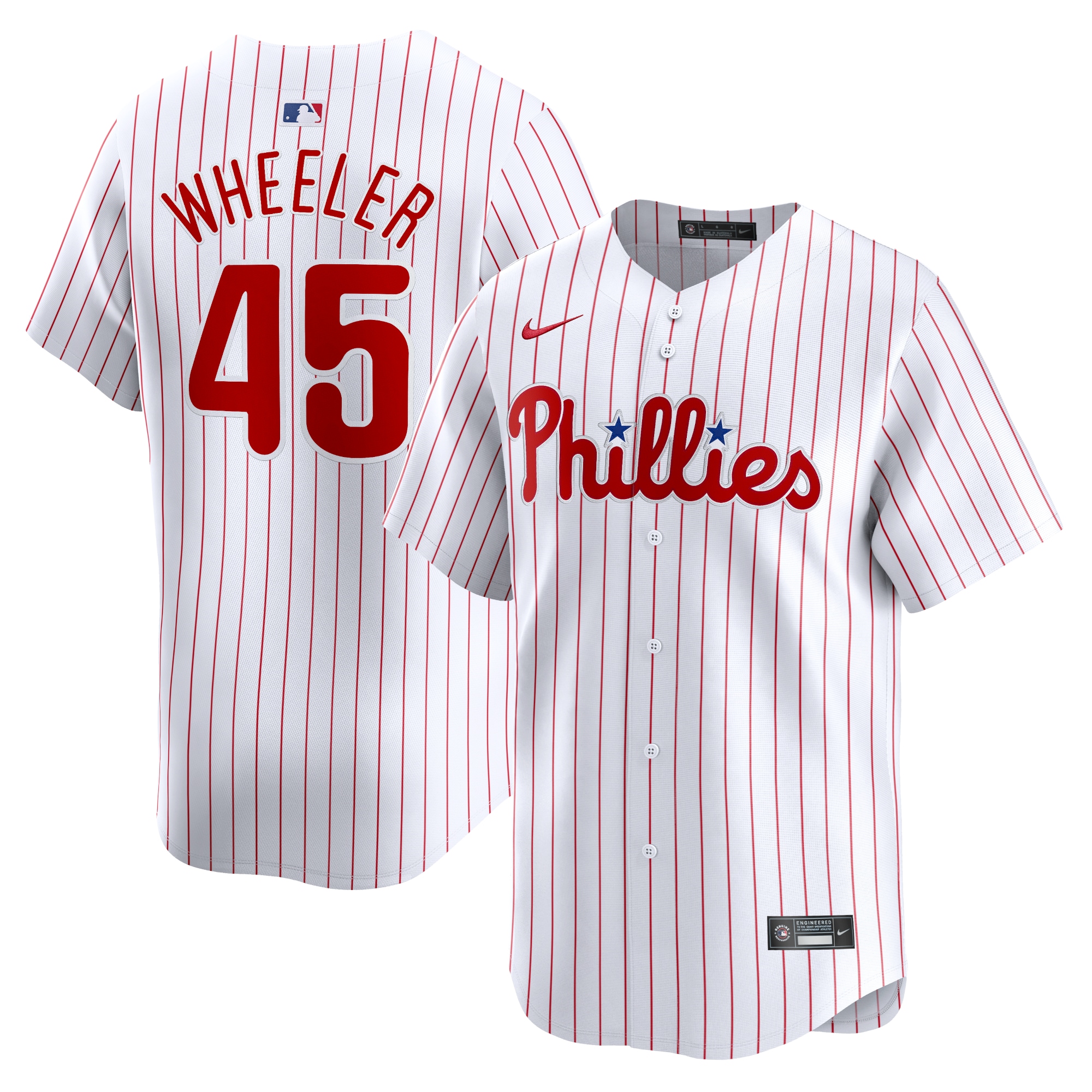 Men's Philadelphia Phillies Zack Wheeler White Home Limited Player Baseball Jersey 