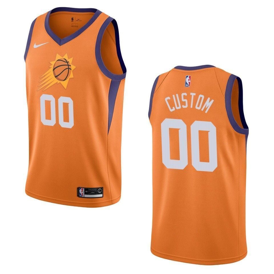 Men's Phoenix Suns 00 Custom Statement Swingman Jersey - Orange - JS963 