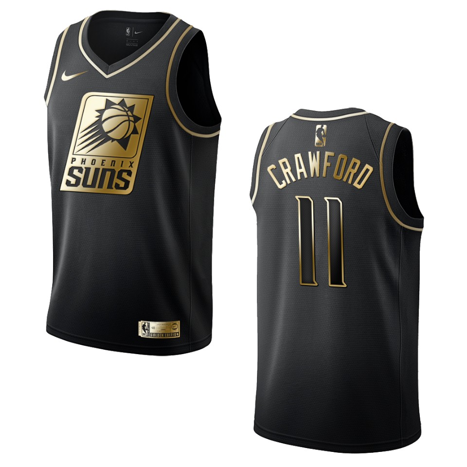 Men’s Phoenix Suns #11 Jamal Crawford Golden Edition Jersey – Black