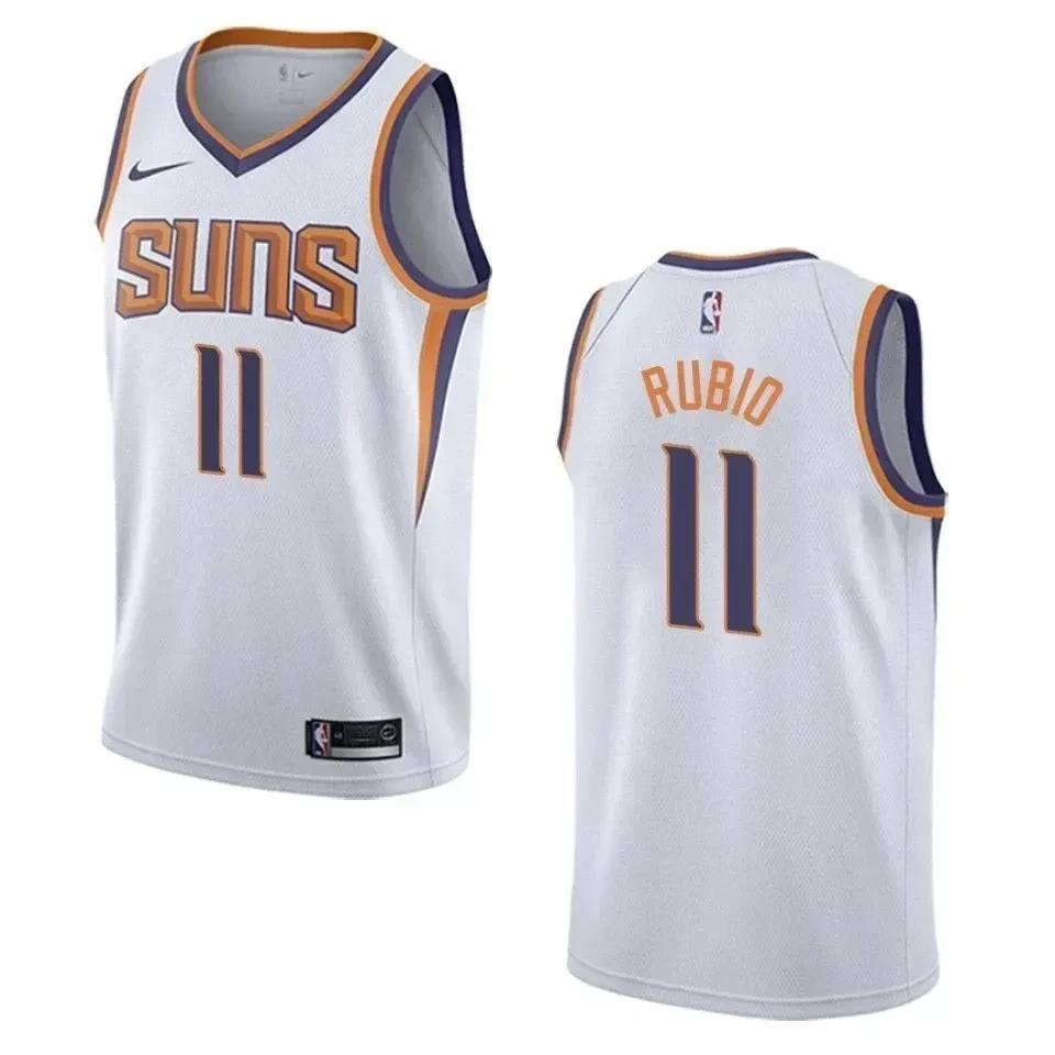 Men's Phoenix Suns 11 Ricky Rubio Association Swingman Jersey - White - JS269 