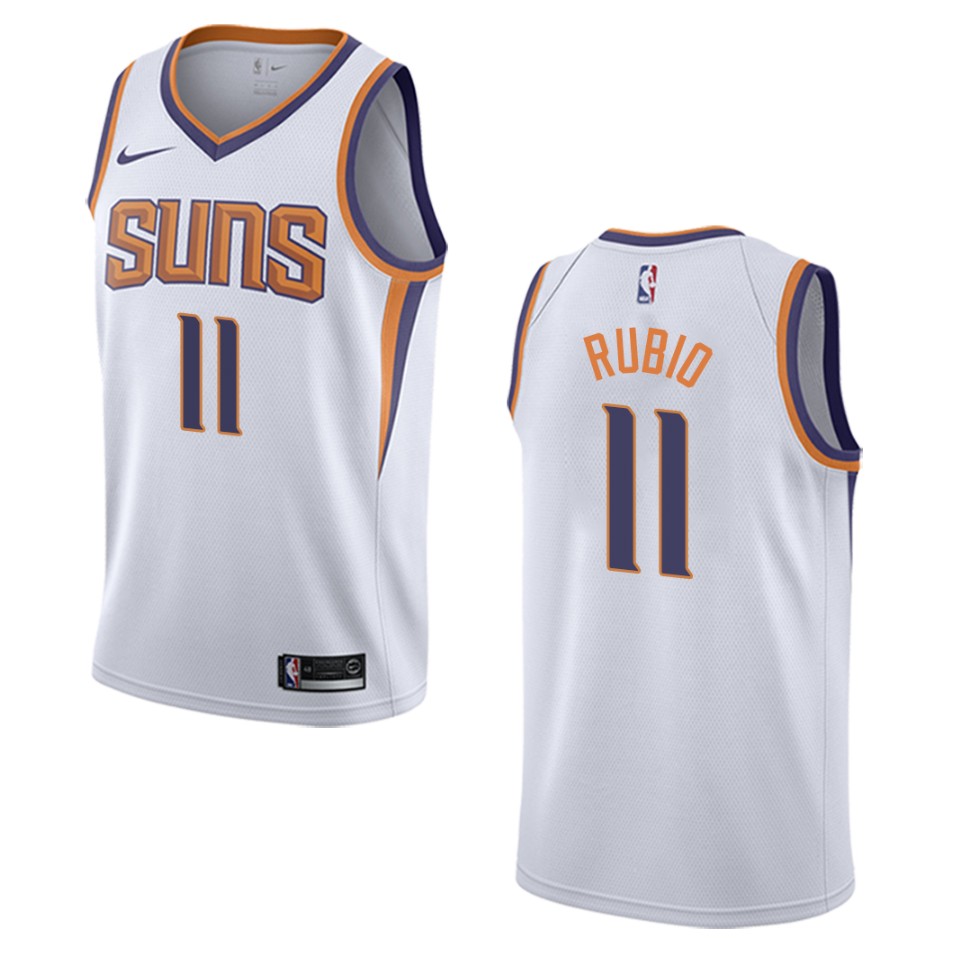 Men's Phoenix Suns #11 Ricky Rubio Association Swingman Basketball Jersey - White