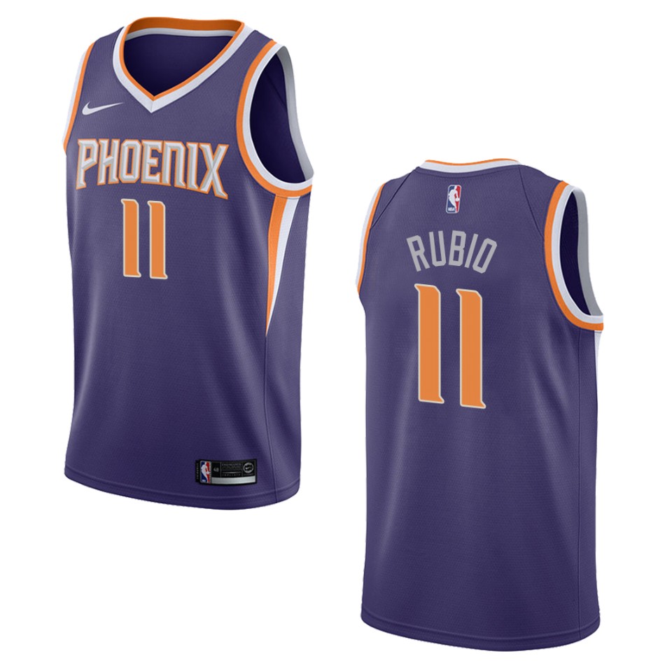 Men's Phoenix Suns #11 Ricky Rubio Icon Swingman Basketball Jersey - Purple