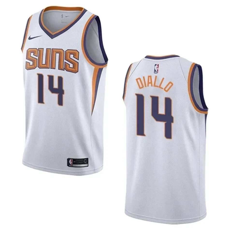 Men's Phoenix Suns 14 Cheick Diallo Association Swingman Jersey - White - JS455 