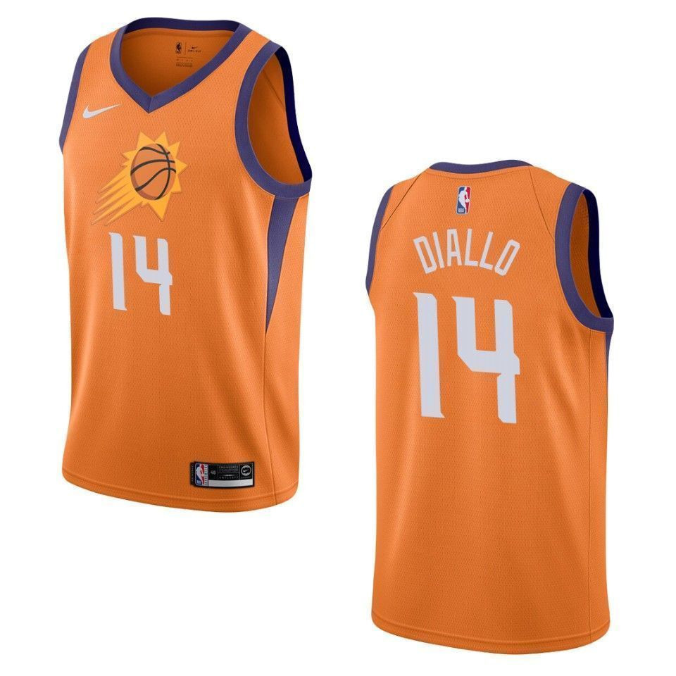 Men's Phoenix Suns 14 Cheick Diallo Statement Swingman Jersey - Orange - JS535 