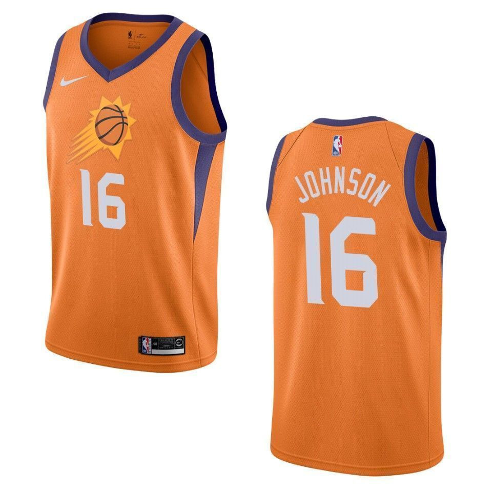Men's Phoenix Suns 16 Tyler Johnson Statement Swingman Jersey - Orange - JS954 