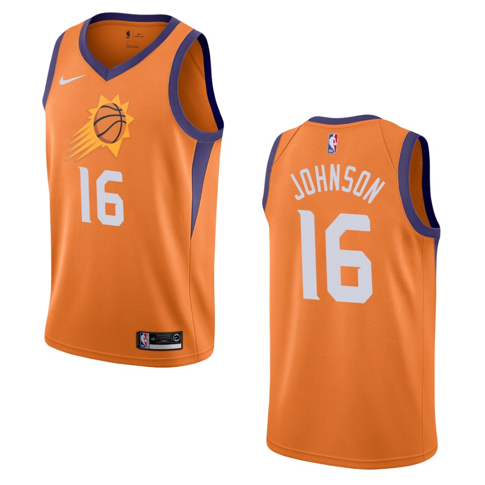 Men's Phoenix Suns #16 Tyler Johnson Statement Swingman Basketball Jersey - Orange