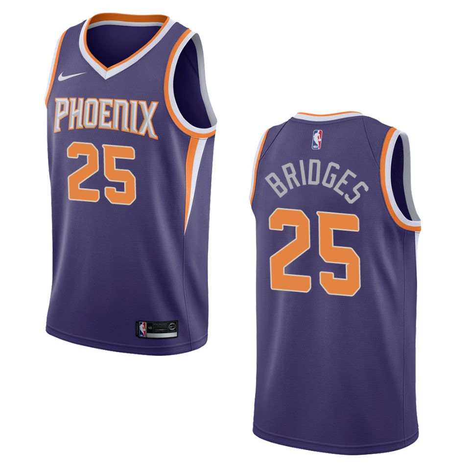 Men's Phoenix Suns #25 Mikal Bridges Icon Swingman Jersey - Purple