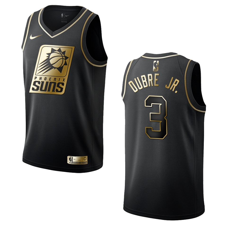 Men's Phoenix Suns #3 Kelly Oubre Jr. Golden Edition Jersey - Black