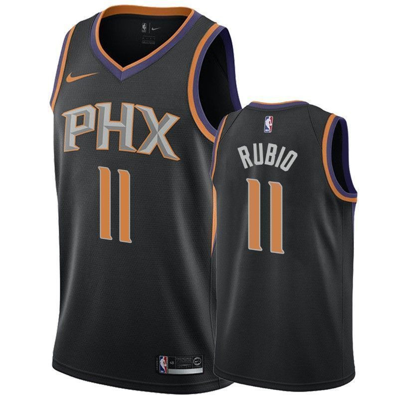 Men's Phoenix Suns Ricky Rubio 11 Statet Basketball Jersey - JS226 