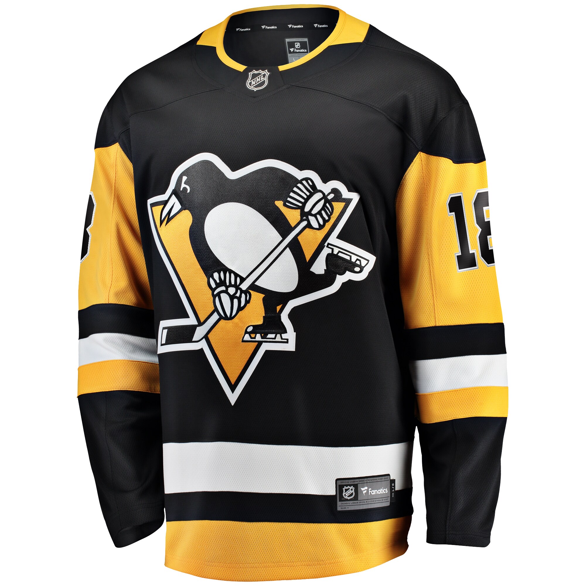 Alternative view of Men's Pittsburgh Penguins Andreas Johnsson Black Home Breakaway Hockey Jersey - JS347 