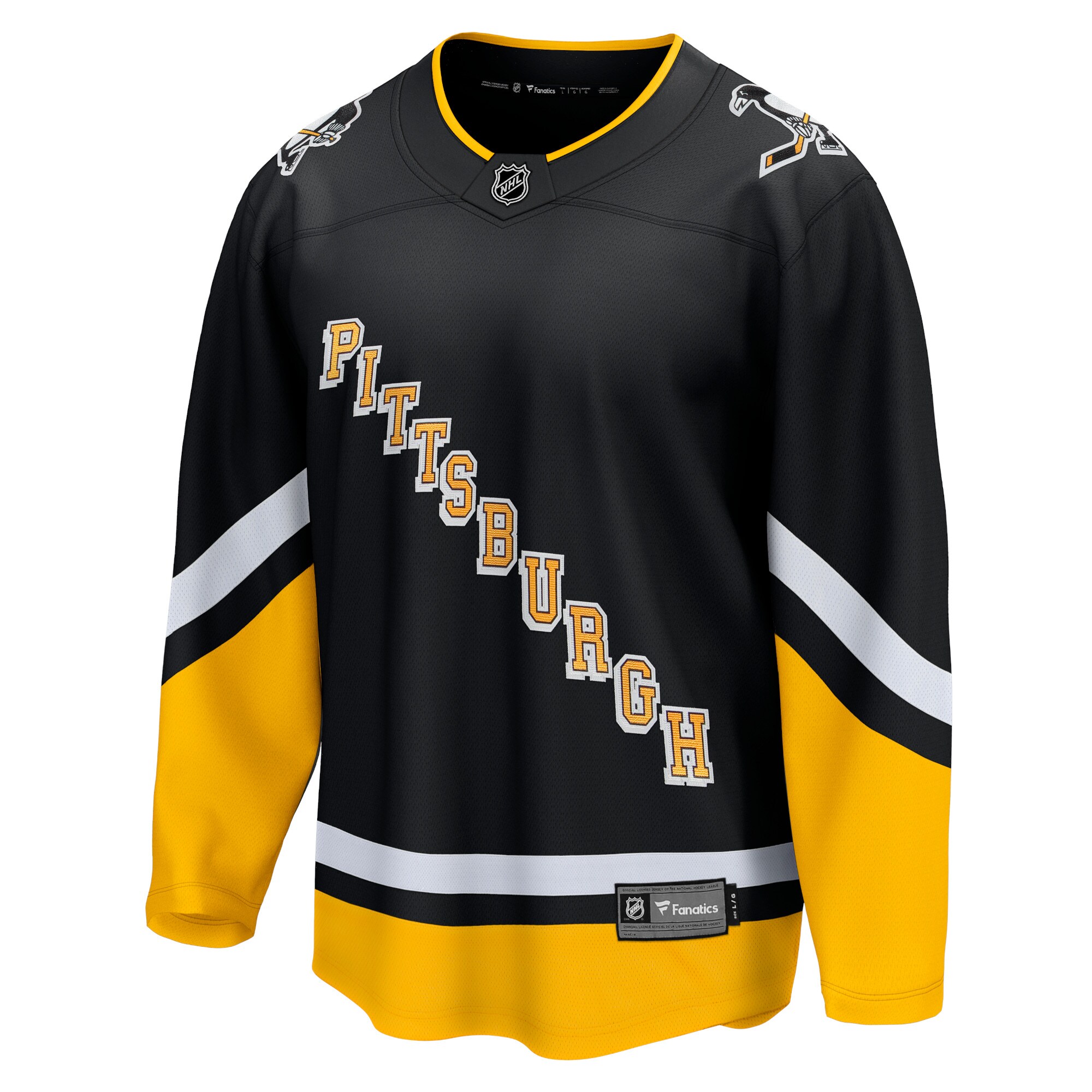 Alternative view of Men's Pittsburgh Penguins Black Alternate Premier Breakaway Hockey Jersey - JS422 
