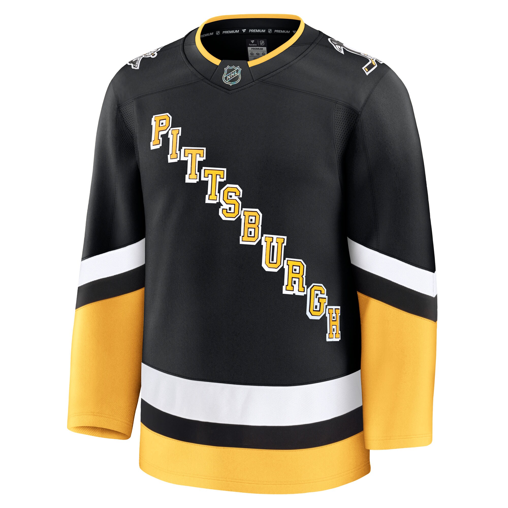Alternative view of Men's Pittsburgh Penguins Black Alternate Premium Hockey Jersey - JS715 