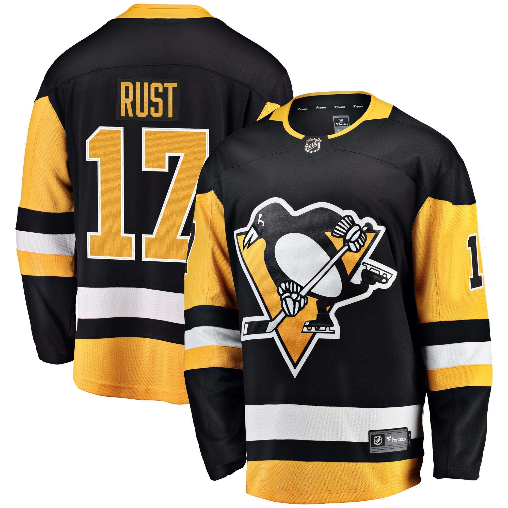 Men's Pittsburgh Penguins Bryan Rust Black Home Breakaway Player Hockey Jersey - JS156 