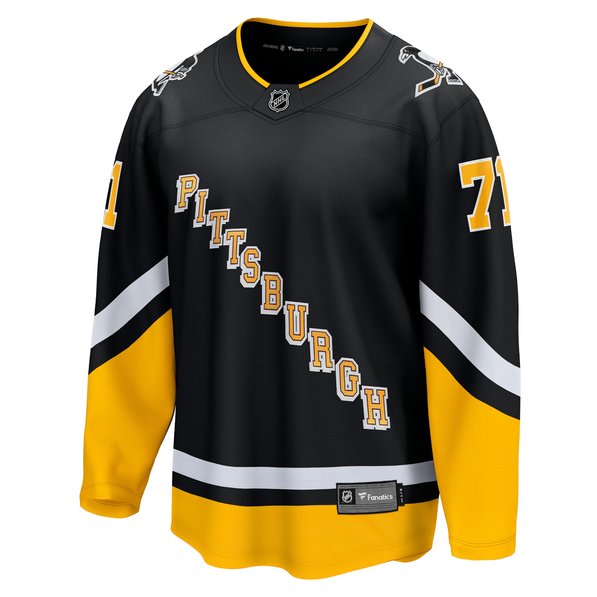 Alternative view of Men's Pittsburgh Penguins Evgeni Malkin Black Alternate Premier Breakaway Player Hockey Jersey - JS647 