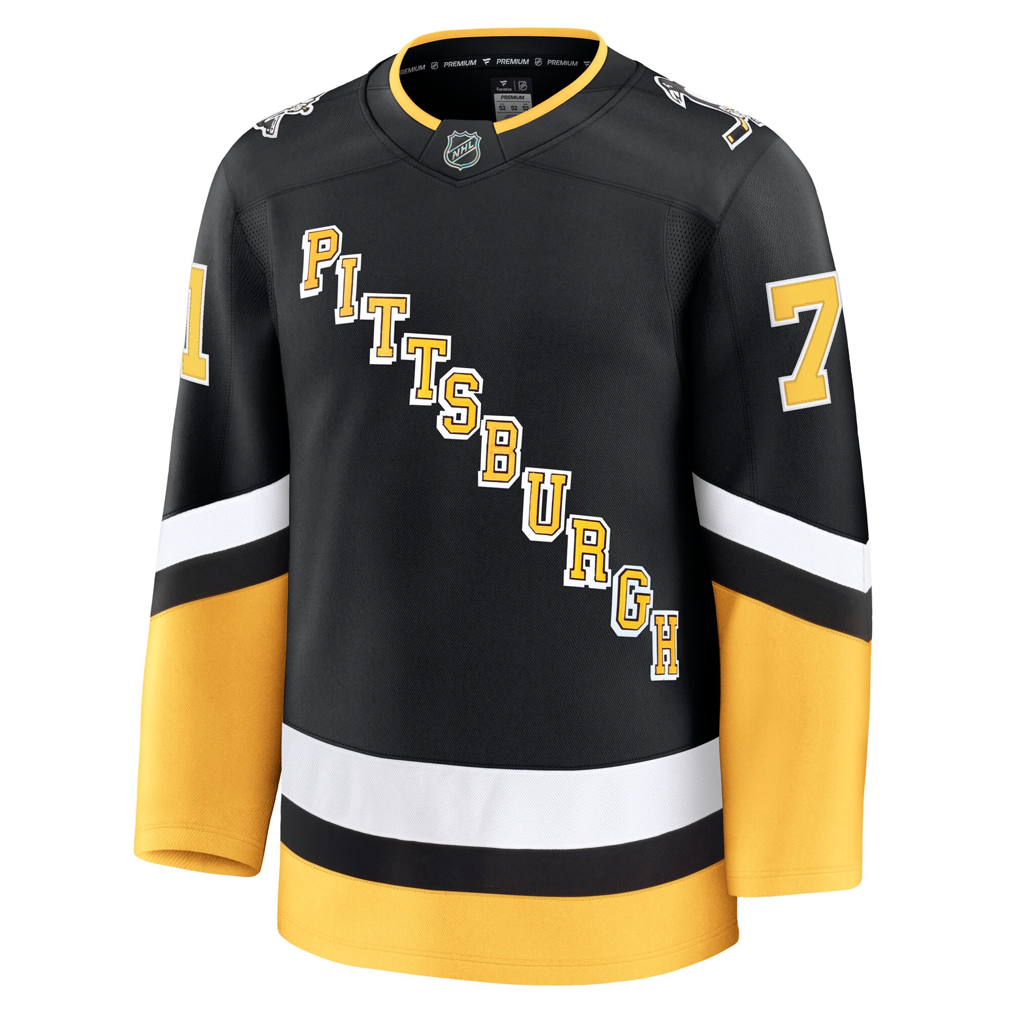 Alternative view of Men's Pittsburgh Penguins Evgeni Malkin Black Alternate Premium Hockey Jersey - JS169 