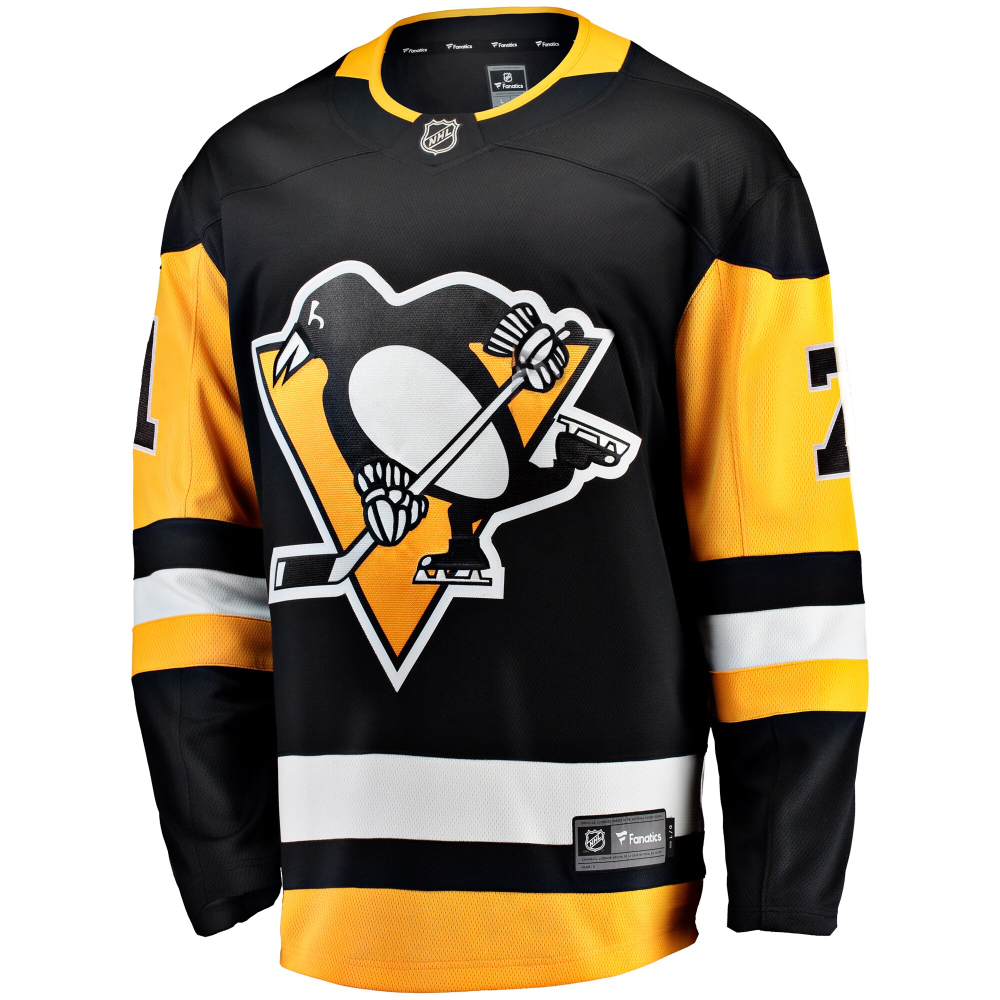 Alternative view of Men's Pittsburgh Penguins Evgeni Malkin Black Home Breakaway Hockey Jersey - JS507 