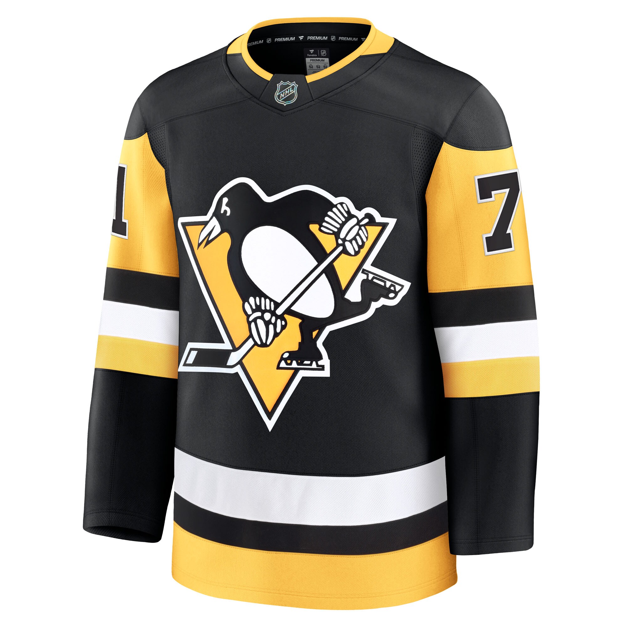 Alternative view of Men's Pittsburgh Penguins Evgeni Malkin Black Home Premium Hockey Jersey - JS580 