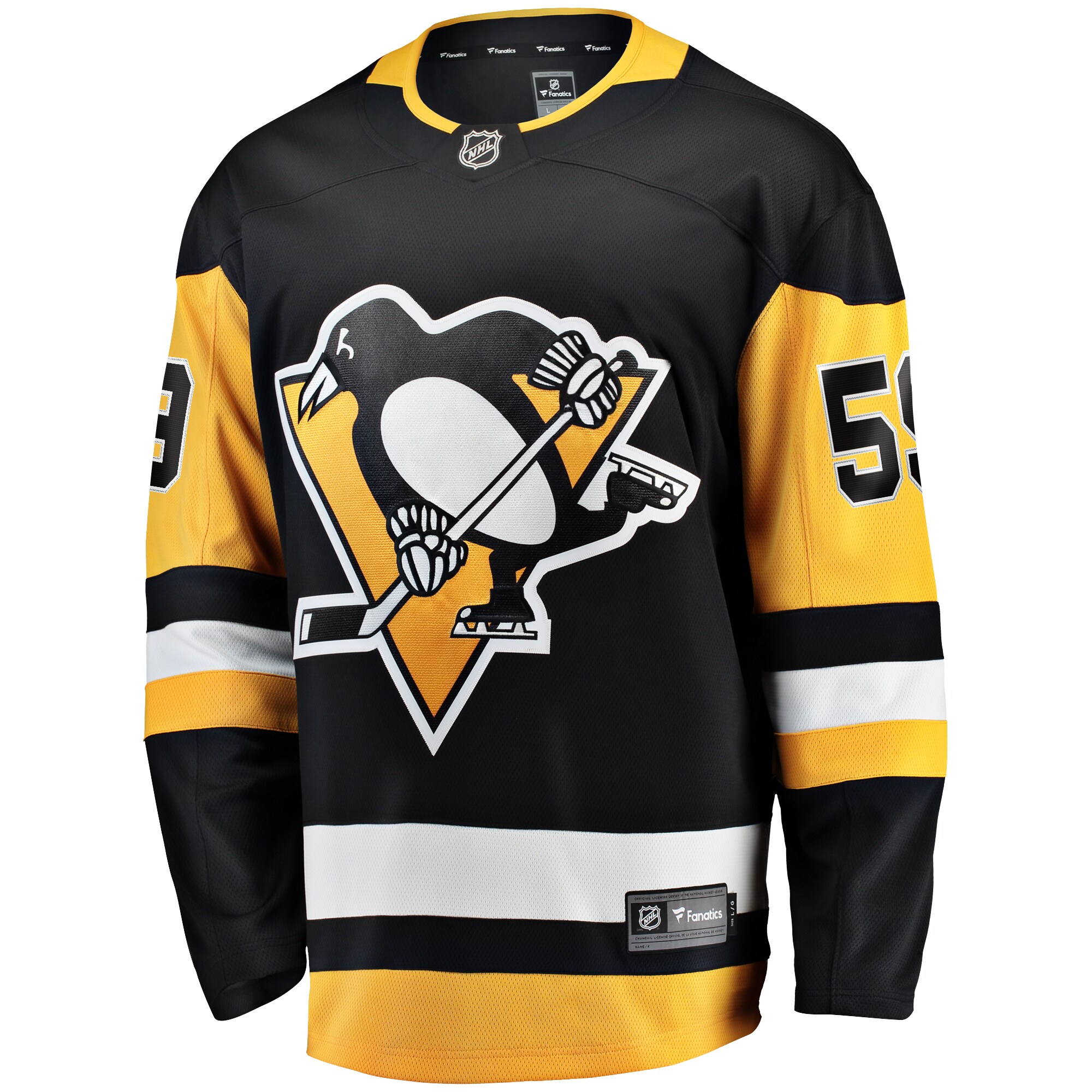 Alternative view of Men's Pittsburgh Penguins Jake Guentzel Black Home Breakaway Hockey Jersey - JS134 