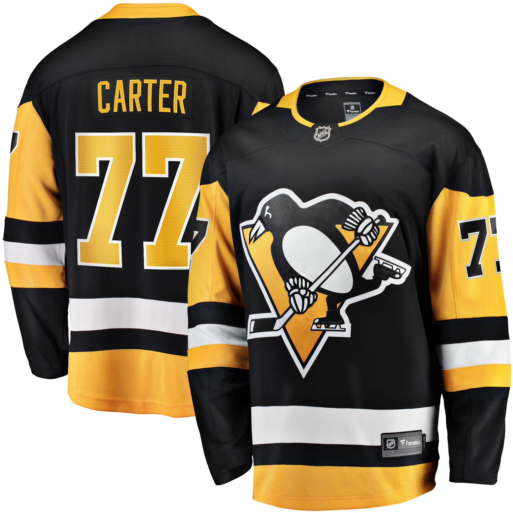 Men's Pittsburgh Penguins Jeff Carter Black Home Breakaway Hockey Jersey - JS695 