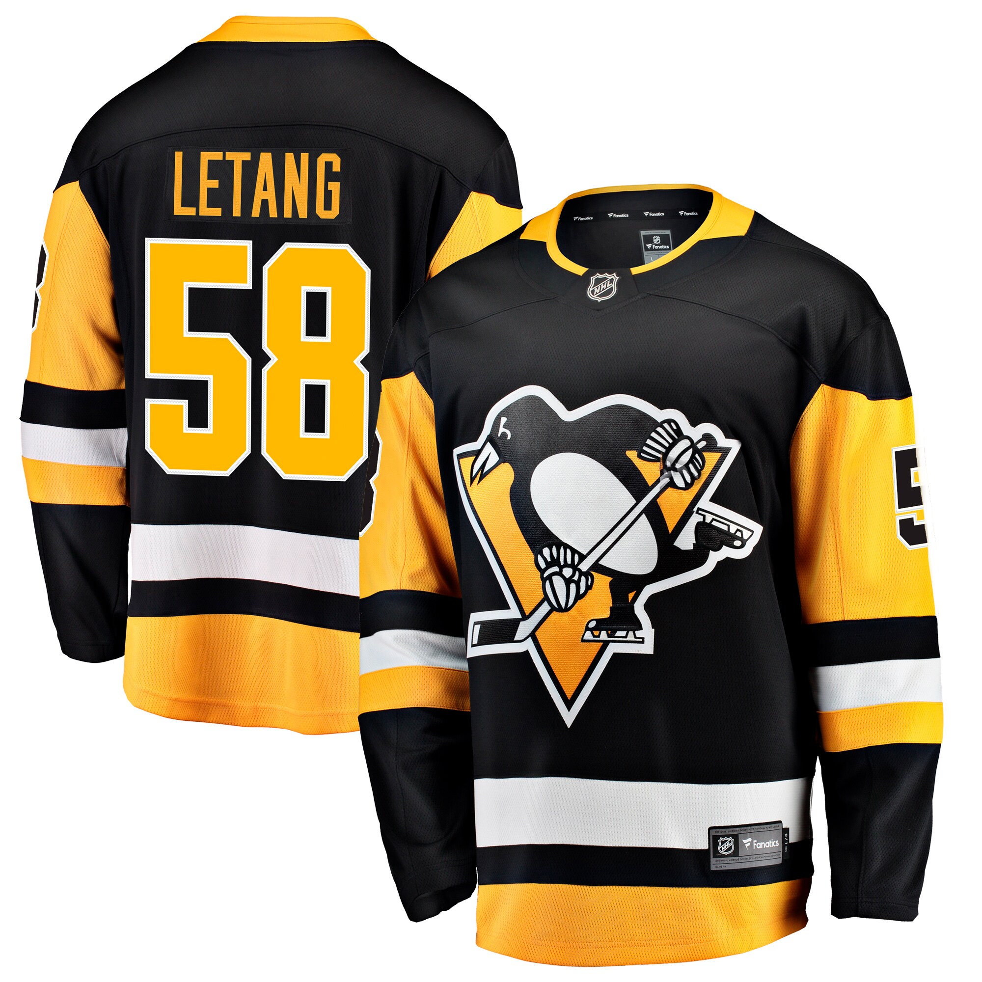 Men's Pittsburgh Penguins Kris Letang Black Home Breakaway Hockey Jersey - JS570 