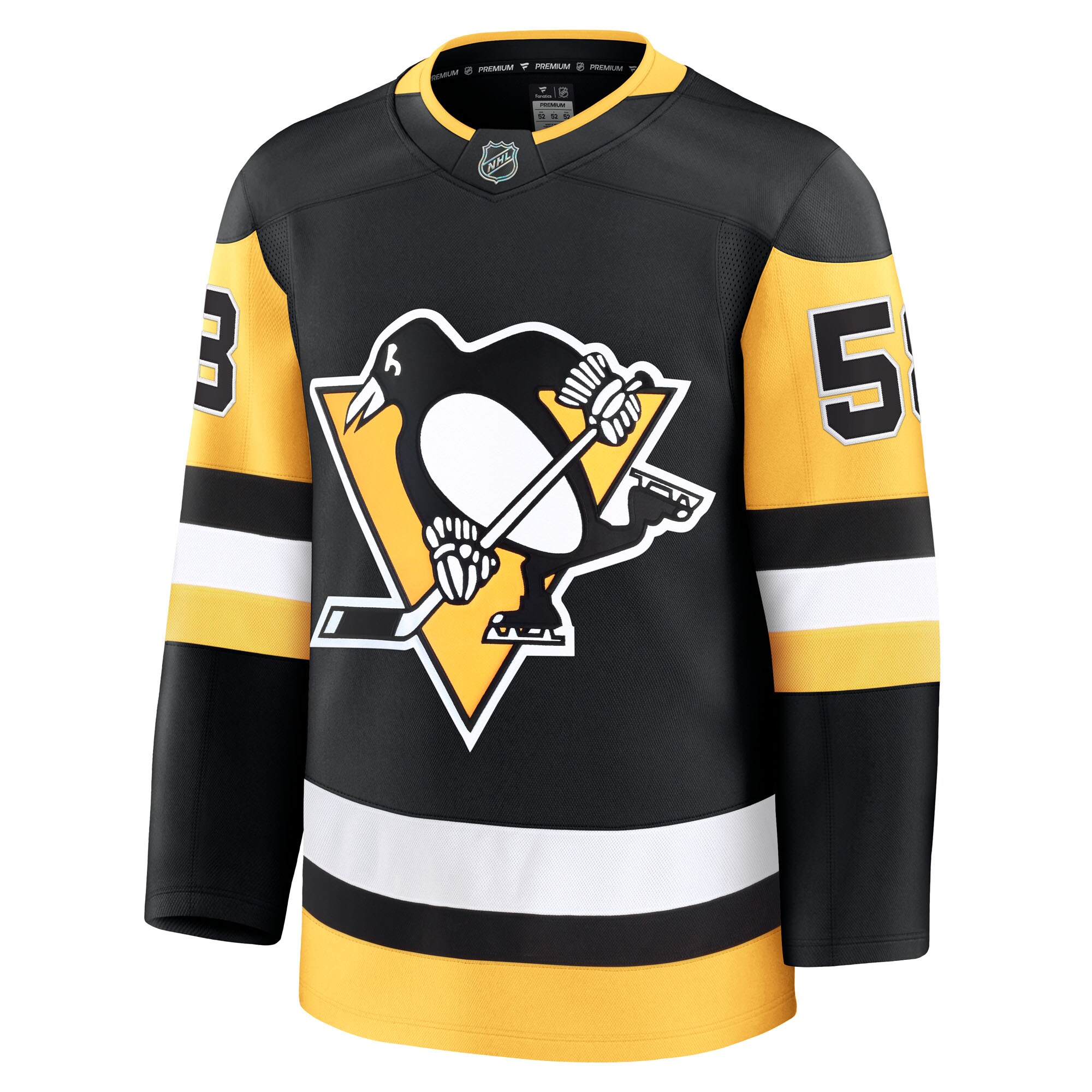 Alternative view of Men's Pittsburgh Penguins Kris Letang Black Home Premium Hockey Jersey - JS133 