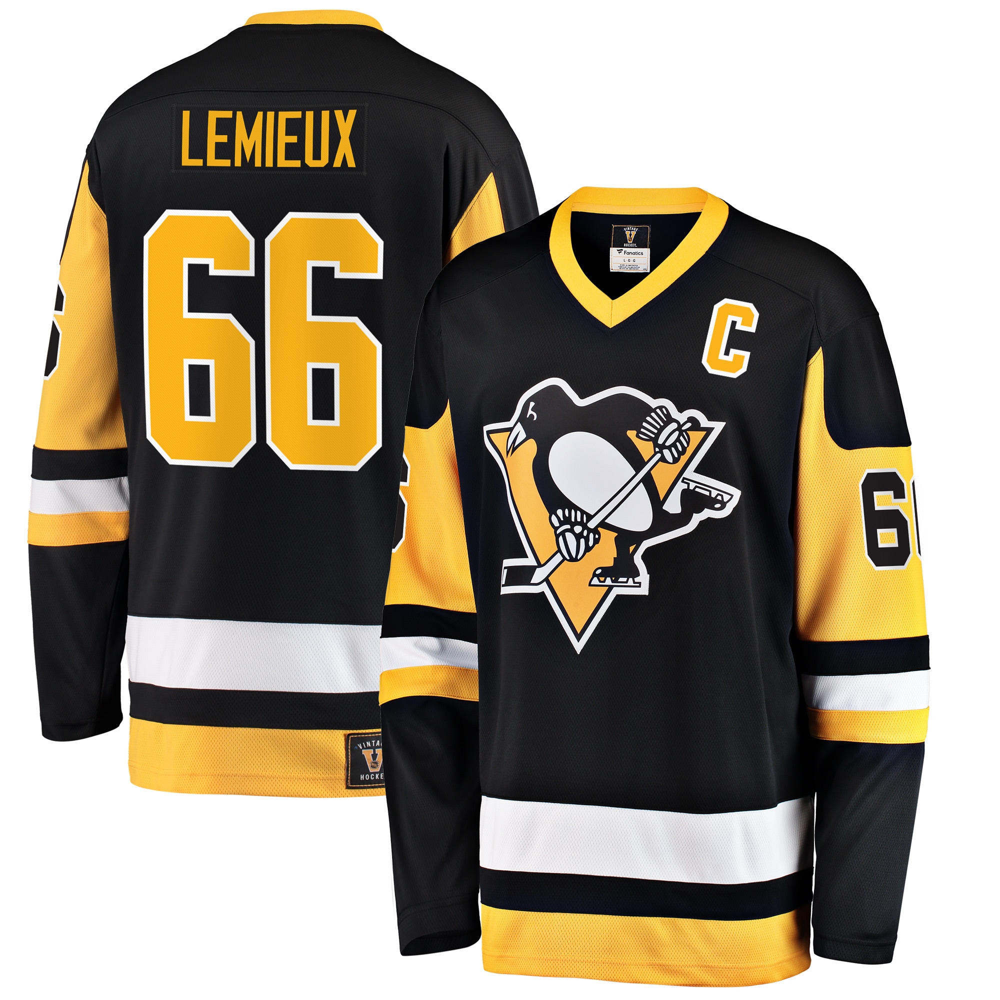 Men's Pittsburgh Penguins Mario Lemieux Black Premier Breakaway Retired Player Hockey Jersey - JS902 