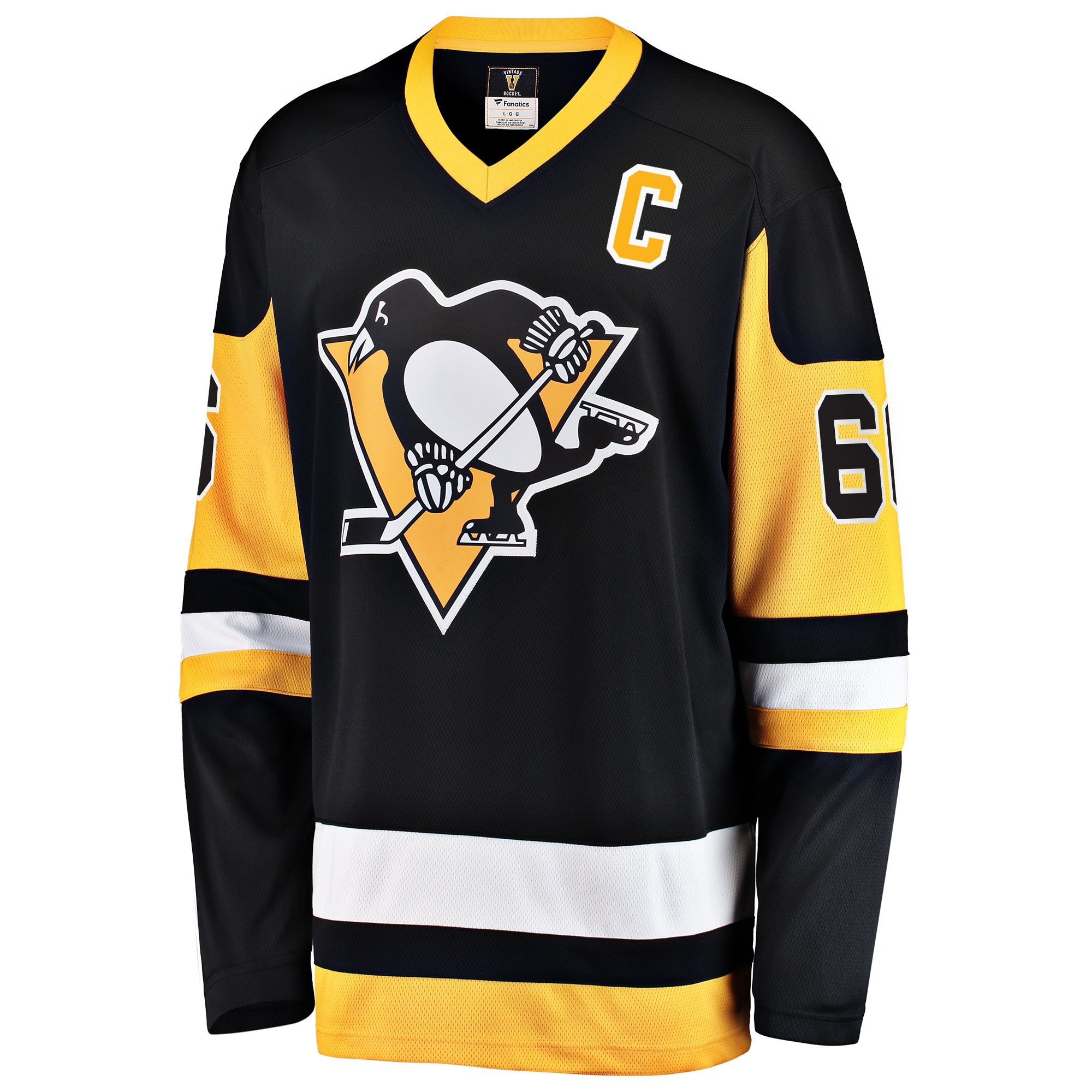 Alternative view of Men's Pittsburgh Penguins Mario Lemieux Black Premier Breakaway Retired Player Hockey Jersey - JS902 