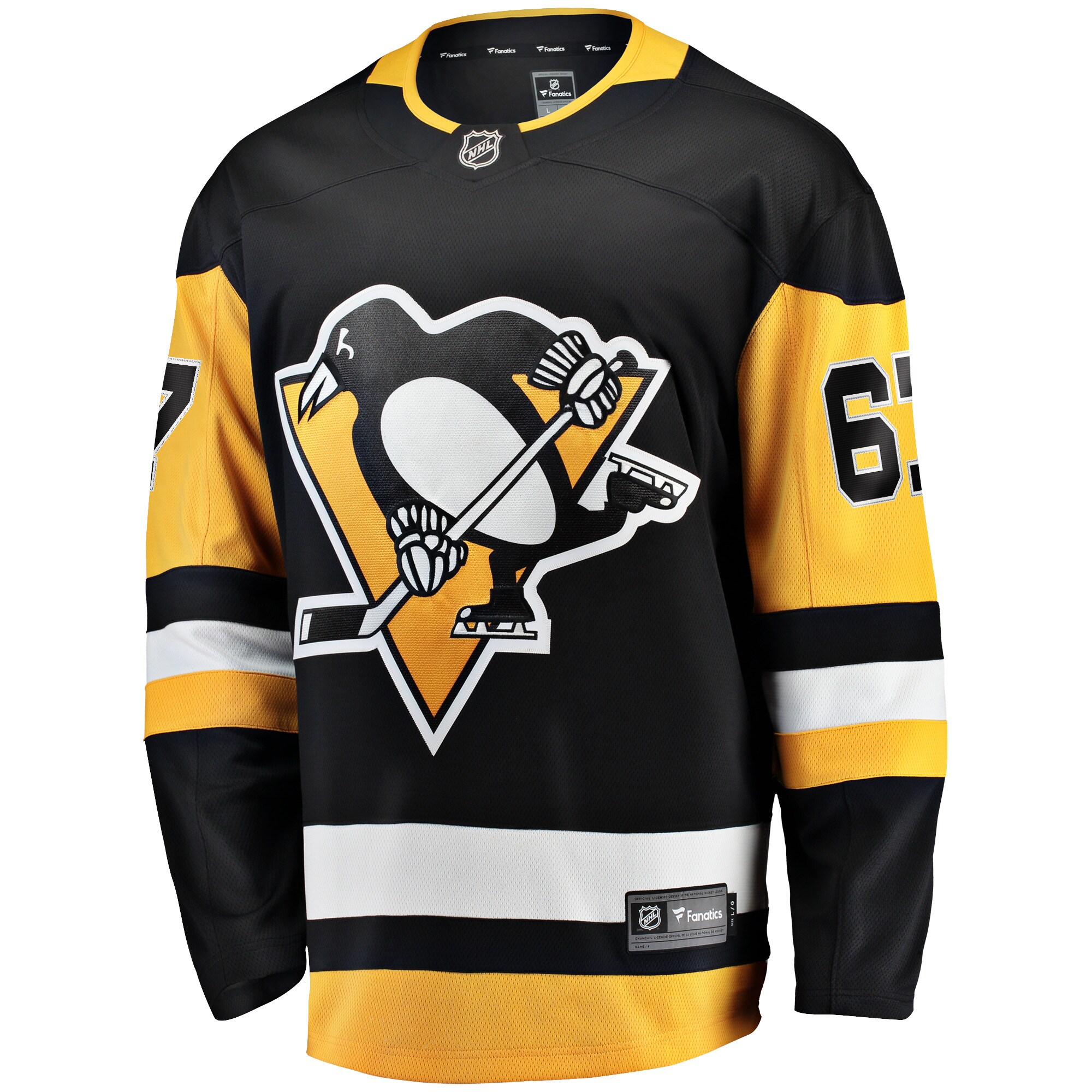 Alternative view of Men's Pittsburgh Penguins Rickard Rakell Black Home Breakaway Player Hockey Jersey - JS527 