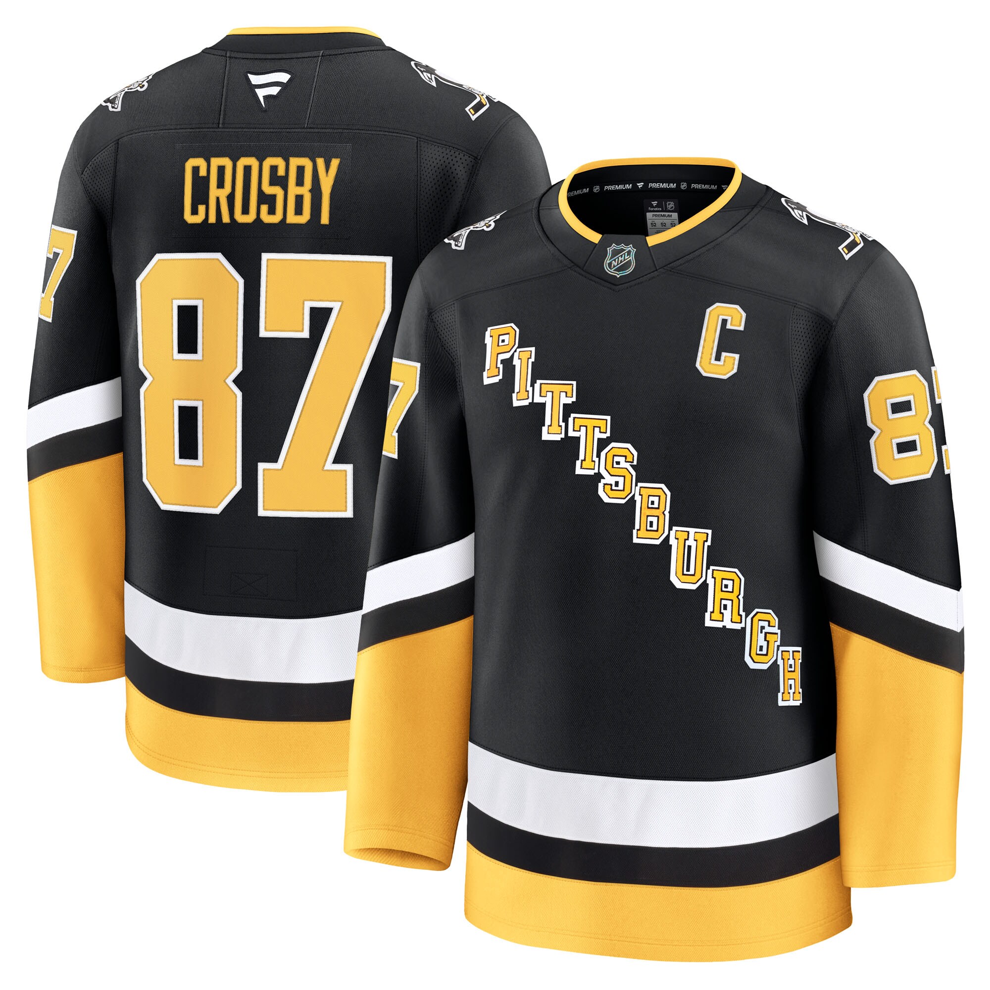 Men's Pittsburgh Penguins Sidney Crosby Black Alternate Premium Hockey Jersey - JS464 