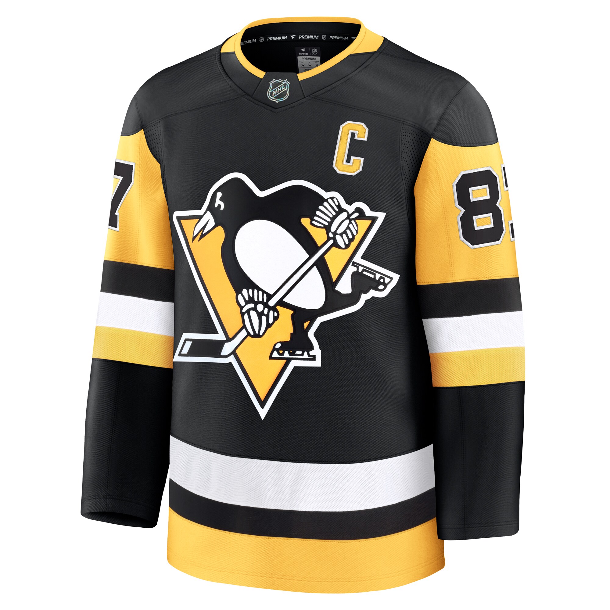 Alternative view of Men's Pittsburgh Penguins Sidney Crosby Black Home Premium Hockey Jersey - JS616 