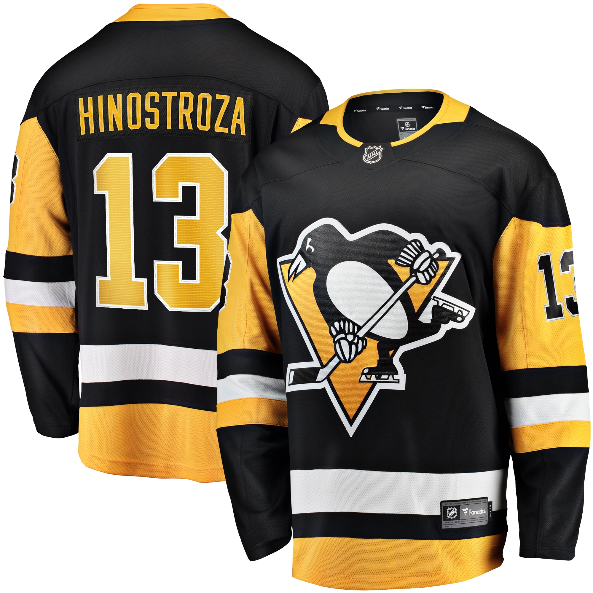 Men's Pittsburgh Penguins Vinnie Hinostroza Black Home Breakaway Hockey Jersey - JS694 