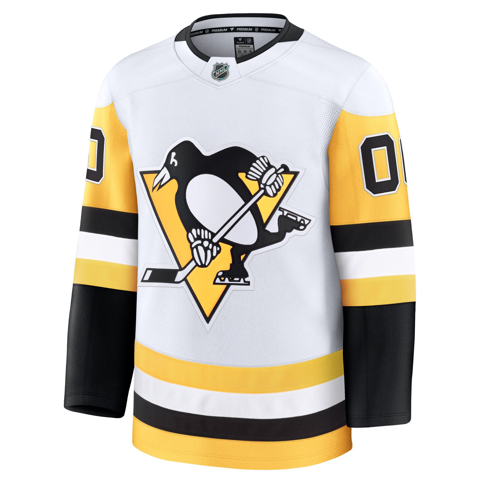 Alternative view of Men's Pittsburgh Penguins White Away Premium Custom Hockey Jersey - JS575 